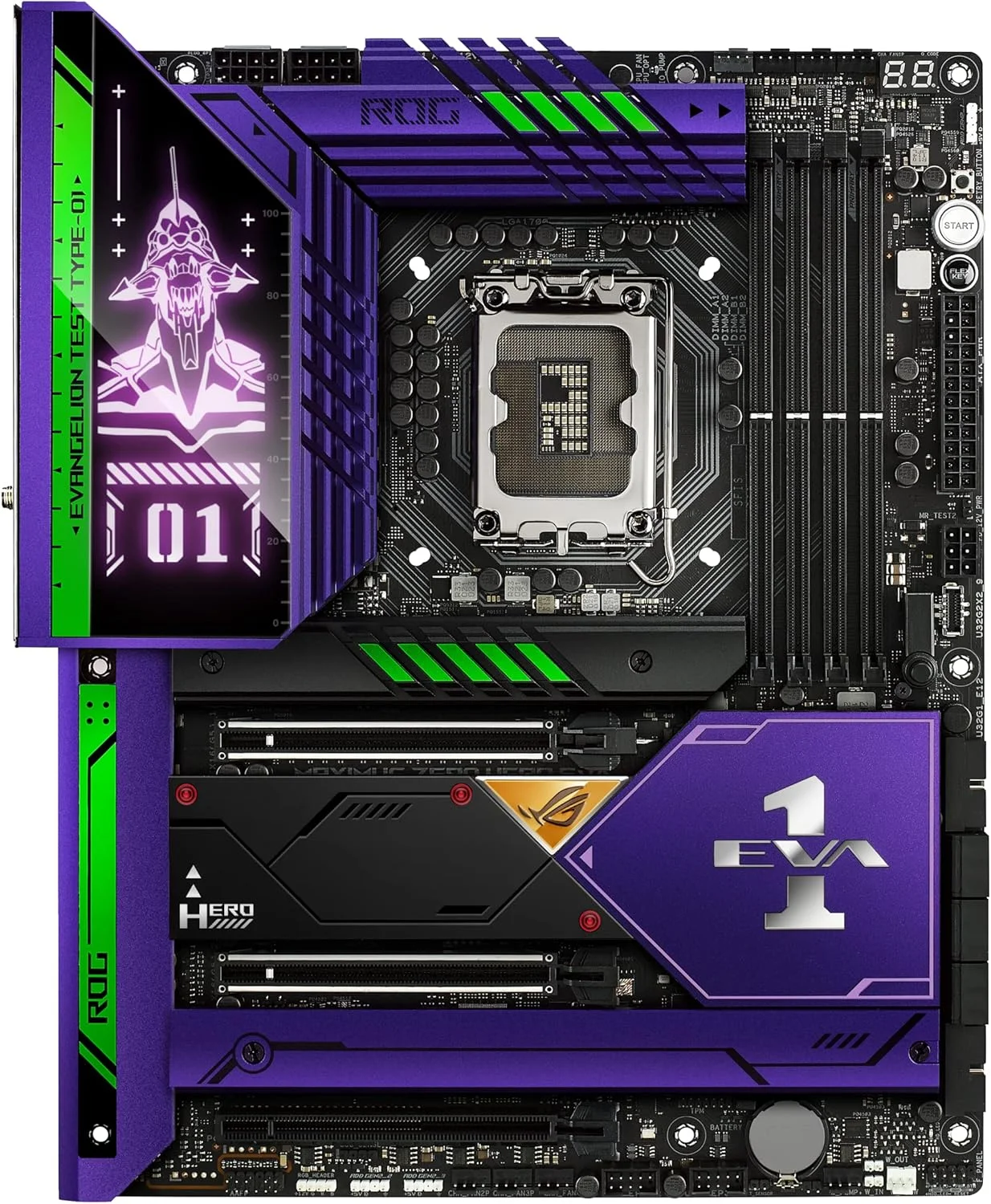 مادربرد گیمینگ ایسوس ROG MAXIMUS Z690 HERO EVA (ROG x Evangelion) Z690 ATX، DDR5، PCIe® 5.0، Wi-Fi 6E، 5xM.2، کانکتور پنل جلویی USB 3.2 Gen 2x2 با پشتیبانی از Quick Charge 4+، 2xThunderbolt™ 4