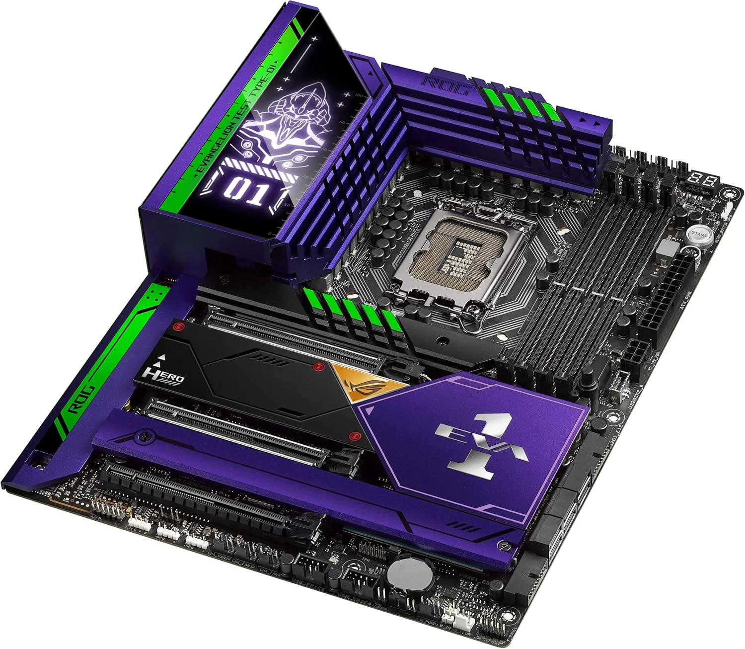 مادربرد گیمینگ ایسوس ROG MAXIMUS Z690 HERO EVA (ROG x Evangelion) Z690 ATX، DDR5، PCIe® 5.0، Wi-Fi 6E، 5xM.2، کانکتور پنل جلویی USB 3.2 Gen 2x2 با پشتیبانی از Quick Charge 4+، 2xThunderbolt™ 4