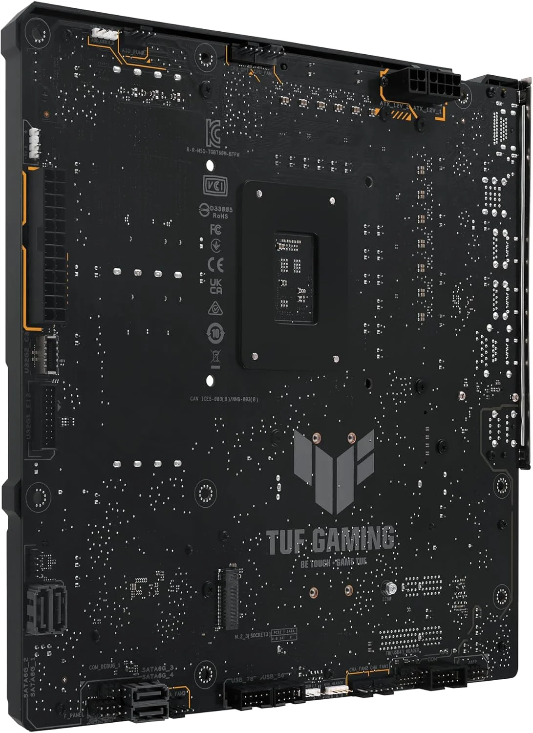 مادربرد TUF GAMING B760M-BTF WIFI Intel B760 (LGA 1700) mATX با DDR5، PCIe 5.0، 3 اسلات PCIe 4.0 M.2، 12+1 DrMOS، Wi-Fi 6، LAN 2.5Gb، DP، HDMI، USB 3.2 Gen 2x2 Type-C، طراحی کانکتور مخفی