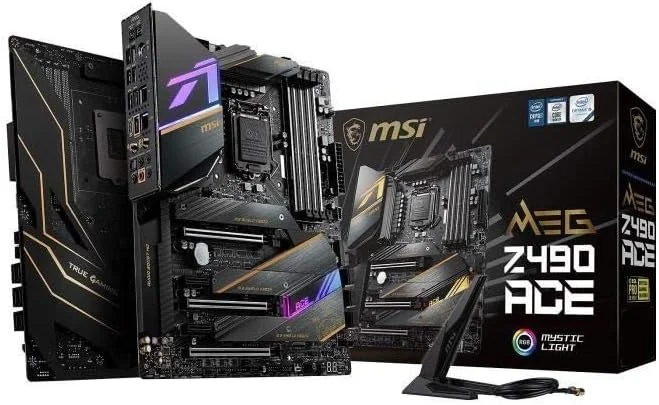 مادربرد گیمینگ ام اس آی Meg Z490 Ace، Atx، نسل دهم پردازنده های Intel Core، سوکت Lga 1200، Sli/Cf، سه اسلات M.2، Usb 3.2 Gen 2، Wi-Fi 6، Mystic Light RGB، 7C71-008R