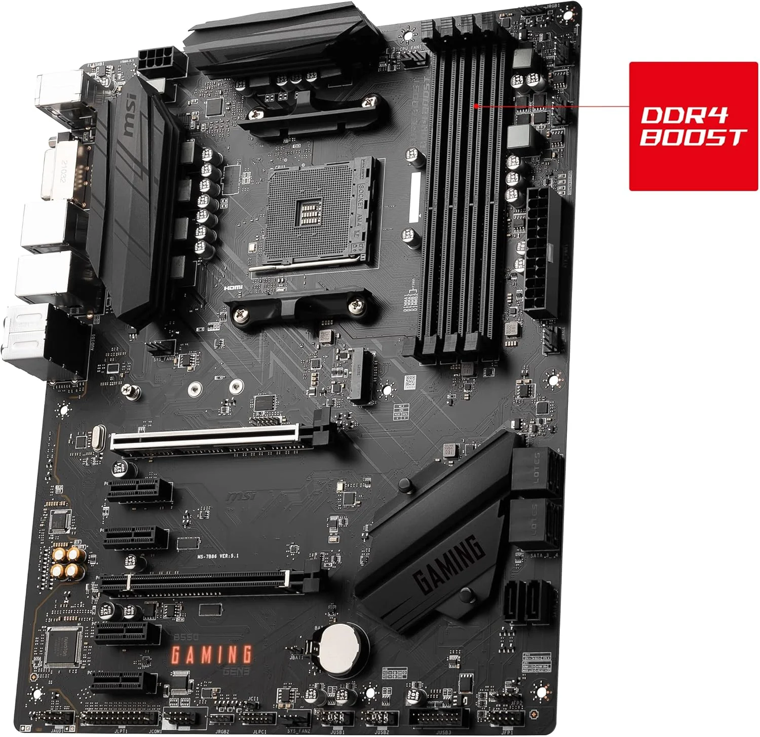 مادربرد ام اس آی MSI 7B86-050R MPG B550 Gaming PLUS، مشکی