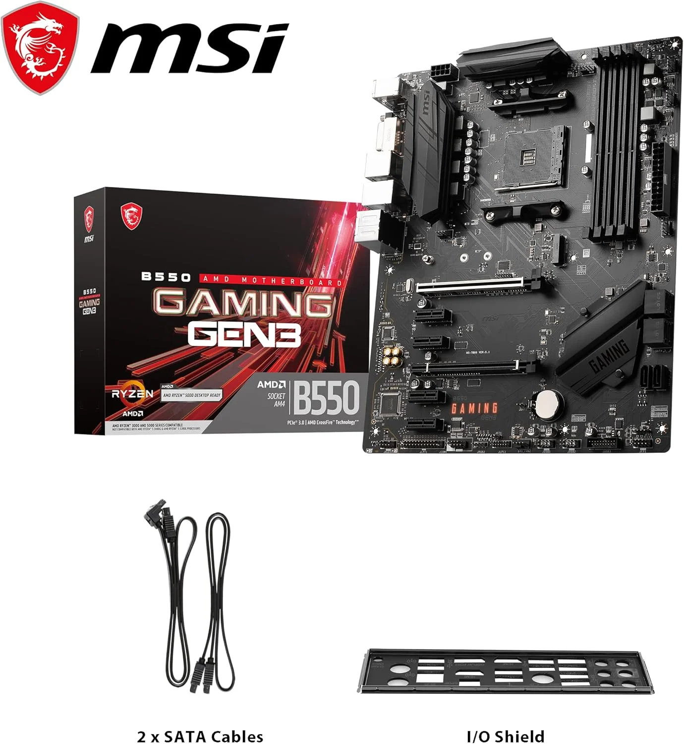 مادربرد ام اس آی MSI 7B86-050R MPG B550 Gaming PLUS، مشکی