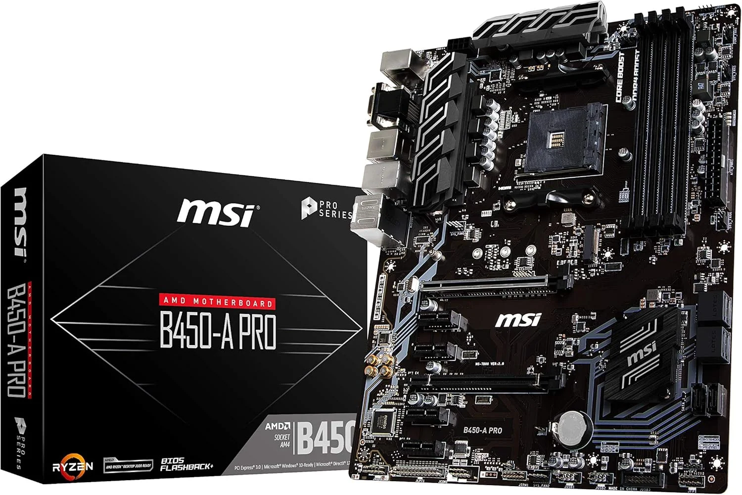 مادربرد ام اس آی MSI B450-A Pro AMD Ryzen نسل 1 و 2 AM4 M.2 USB 3 DDR4 D-Sub DVI HDMI Crossfire ATX | 911-7B86-003