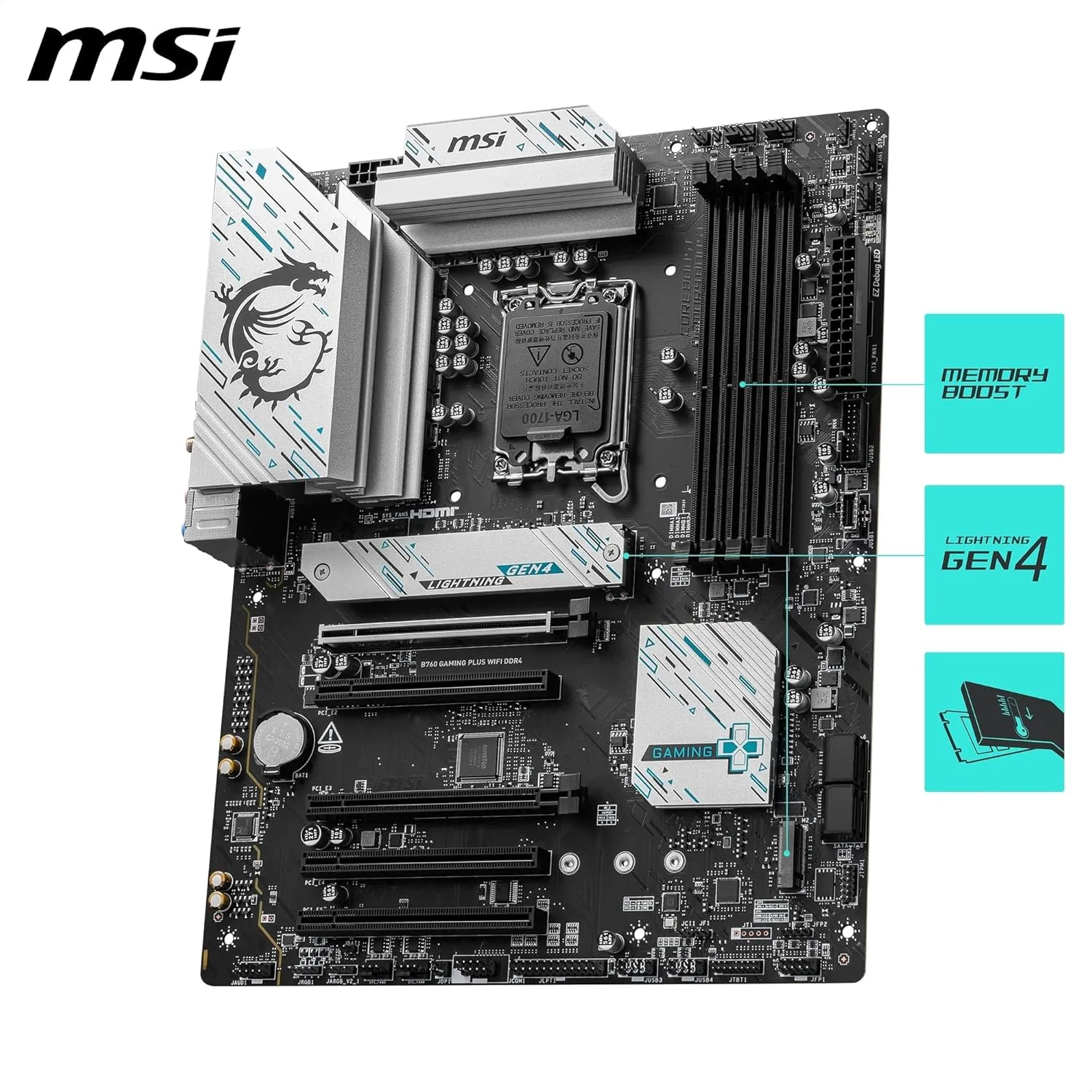 مادربرد ام اس آی B760 Gaming Plus WiFi Ddr4