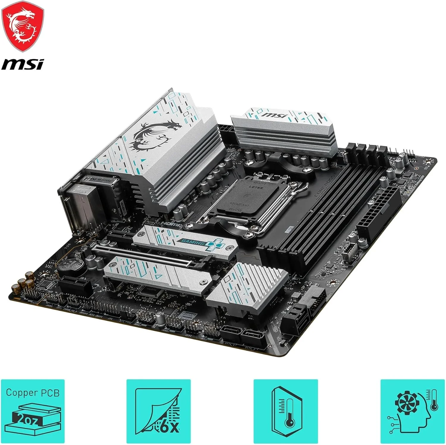 مادربرد ام اس آی B650M GAMING PLUS WIFI، mATX - پشتیبانی از پردازنده های سری AMD Ryzen 9000/8000/7000، سوکت AM5 - افزایش حافظه DDR5 تا 7800+ مگاهرتز/OC، PCIe 4.0 x16، M.2 Gen4، Wi-Fi 6E مادربرد ام اس آی B650M GAMING PLUS WIFI، mATX - پشتیبانی از پردازنده های سری AMD Ryzen 9000/8000/7000، سوکت AM5 - افزایش حافظه DDR5 تا 7800+ مگاهرتز/OC، PCIe 4.0 x16، M.2 Gen4، Wi-Fi 6E