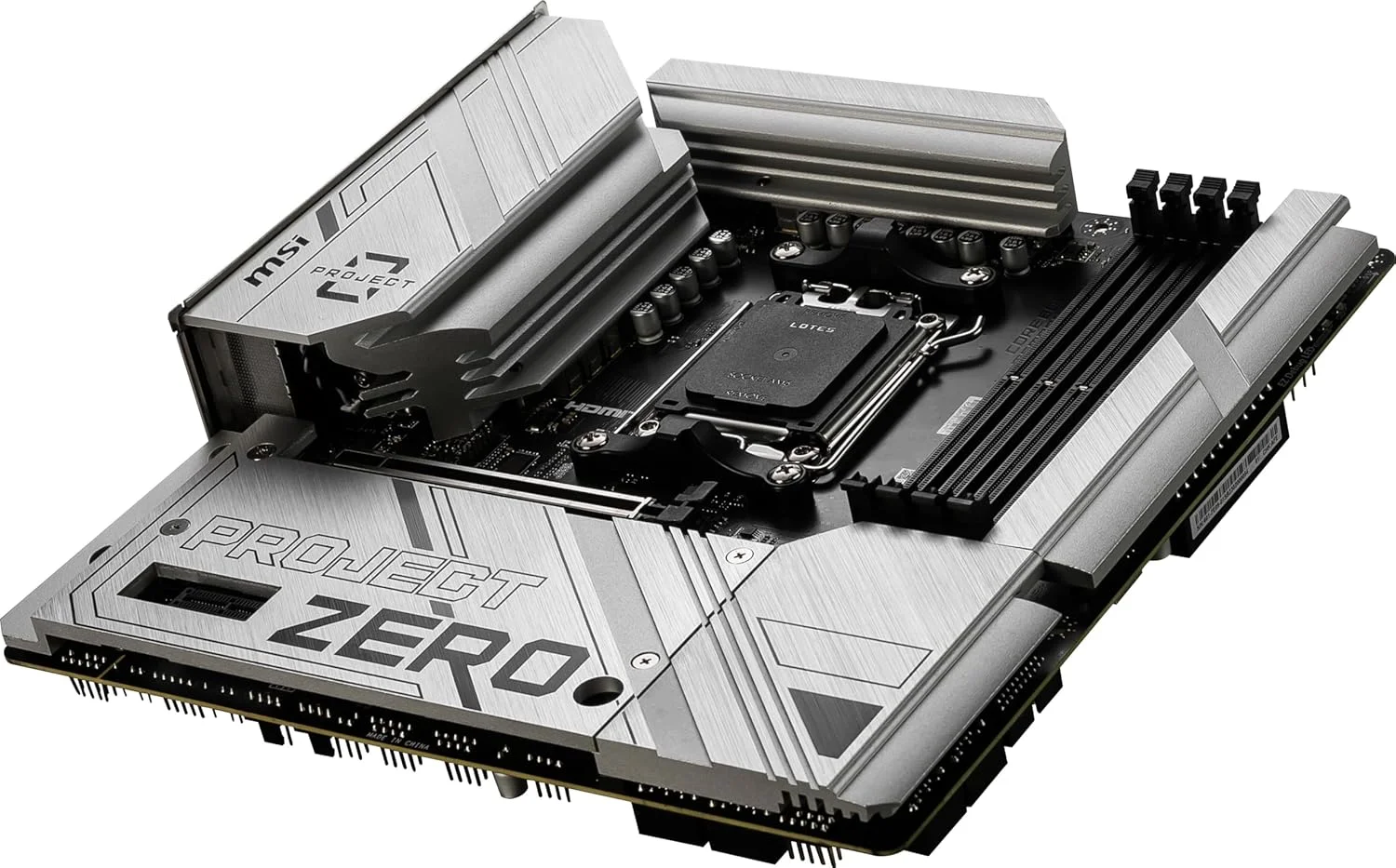 مادربرد گیمینگ MSI B650M Project Zero (پشتیبانی از پردازنده های AMD Ryzen 7000 Series، AM5، DDR5، PCIe 4.0، اسلات های M.2، SATA 6Gb/s، USB 3.2 Gen 2، HDMI/DP، Wi-Fi 6E، LAN 2.5Gbps، mATX) مادربرد گیمینگ MSI B650M Project Zero (پشتیبانی از پردازنده های AMD Ryzen 7000 Series، AM5، DDR5، PCIe 4.0، اسلات های M.2، SATA 6Gb/s، USB 3.2 Gen 2، HDMI/DP، Wi-Fi 6E، LAN 2.5Gbps، mATX)