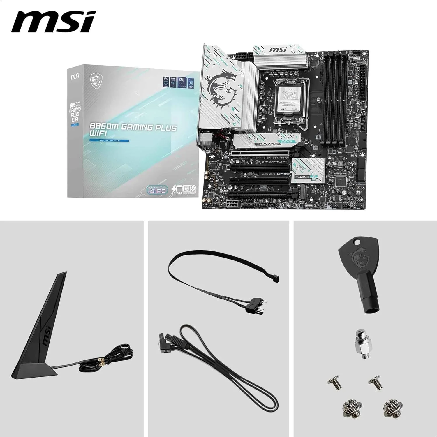 مادربرد MSI B860M Gaming Plus WiFi، mATX - پشتیبانی از پردازنده های Intel Core Ultra (سری 2)، LGA 1851 - تقویت حافظه DDR5 8800+ MT/s (OC)، PCIe 5.0 x16، M.2 Gen5، Intel Killer 5G LAN، Wi-Fi 7 مادربرد MSI B860M Gaming Plus WiFi، mATX - پشتیبانی از پردازنده های Intel Core Ultra (سری 2)، LGA 1851 - تقویت حافظه DDR5 8800+ MT/s (OC)، PCIe 5.0 x16، M.2 Gen5، Intel Killer 5G LAN، Wi-Fi 7