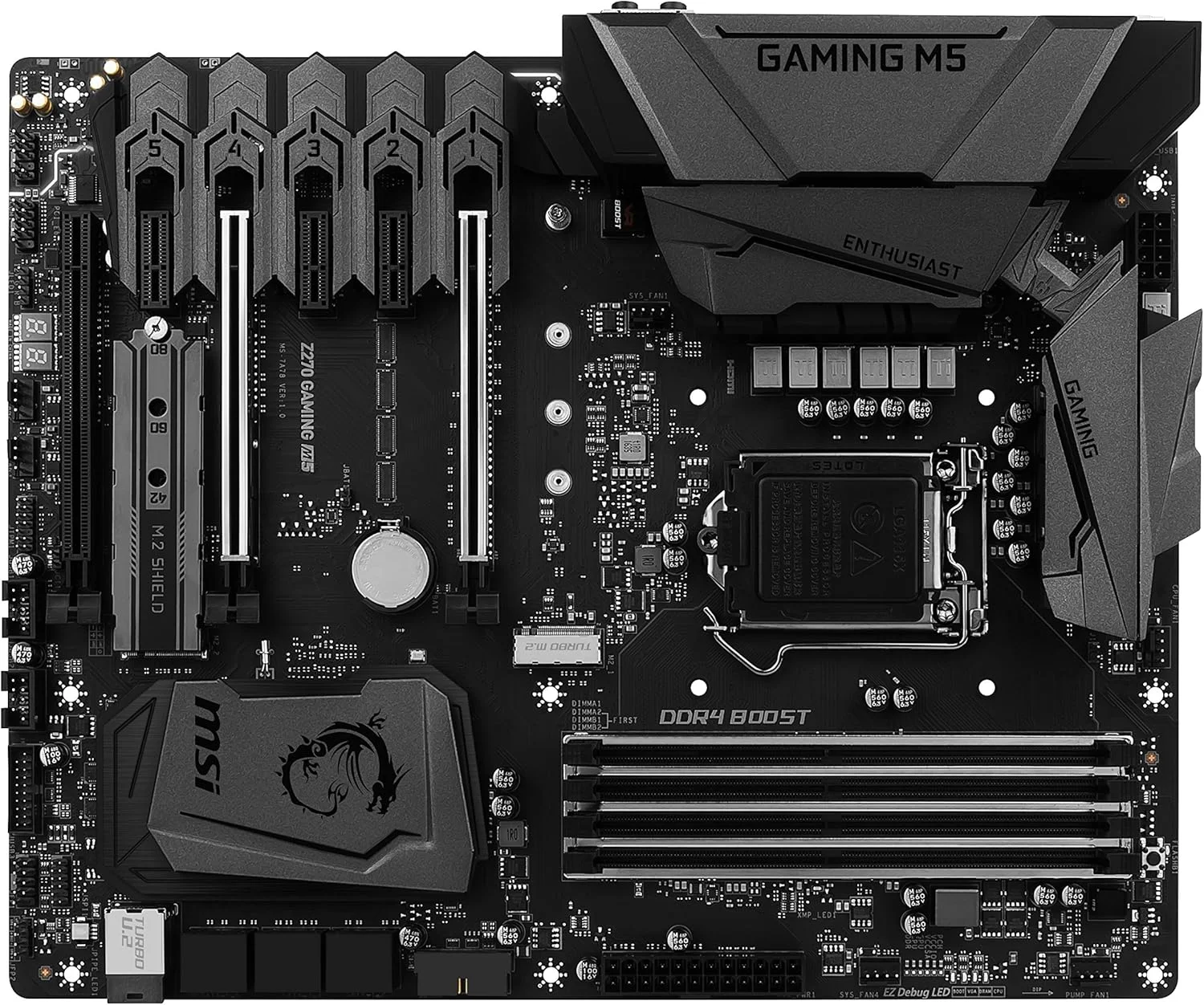 مادربرد گیمینگ MSI Enthusiastic Intel Z270 DDR4 VR Ready HDMI USB 3 ATX (Z270 GAMING M5) مادربرد گیمینگ MSI Enthusiastic Intel Z270 DDR4 VR Ready HDMI USB 3 ATX (Z270 GAMING M5)