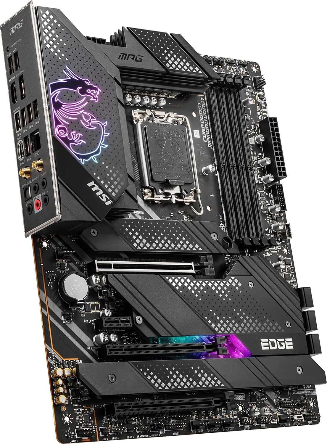 مادربرد گیمینگ MSI MPG Z690 Edge WiFi (ATX، نسل دوازدهم Intel Core، سوکت LGA 1700، DDR5، PCIe 5، LAN 2.5G، اسلات های M.2، Wi-Fi 6E) مادربرد گیمینگ MSI MPG Z690 Edge WiFi (ATX، نسل دوازدهم Intel Core، سوکت LGA 1700، DDR5، PCIe 5، LAN 2.5G، اسلات های M.2، Wi-Fi 6E)