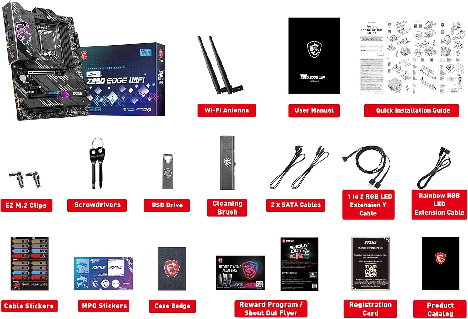 مادربرد گیمینگ MSI MPG Z690 Edge WiFi (ATX، نسل دوازدهم Intel Core، سوکت LGA 1700، DDR5، PCIe 5، LAN 2.5G، اسلات های M.2، Wi-Fi 6E) مادربرد گیمینگ MSI MPG Z690 Edge WiFi (ATX، نسل دوازدهم Intel Core، سوکت LGA 1700، DDR5، PCIe 5، LAN 2.5G، اسلات های M.2، Wi-Fi 6E)