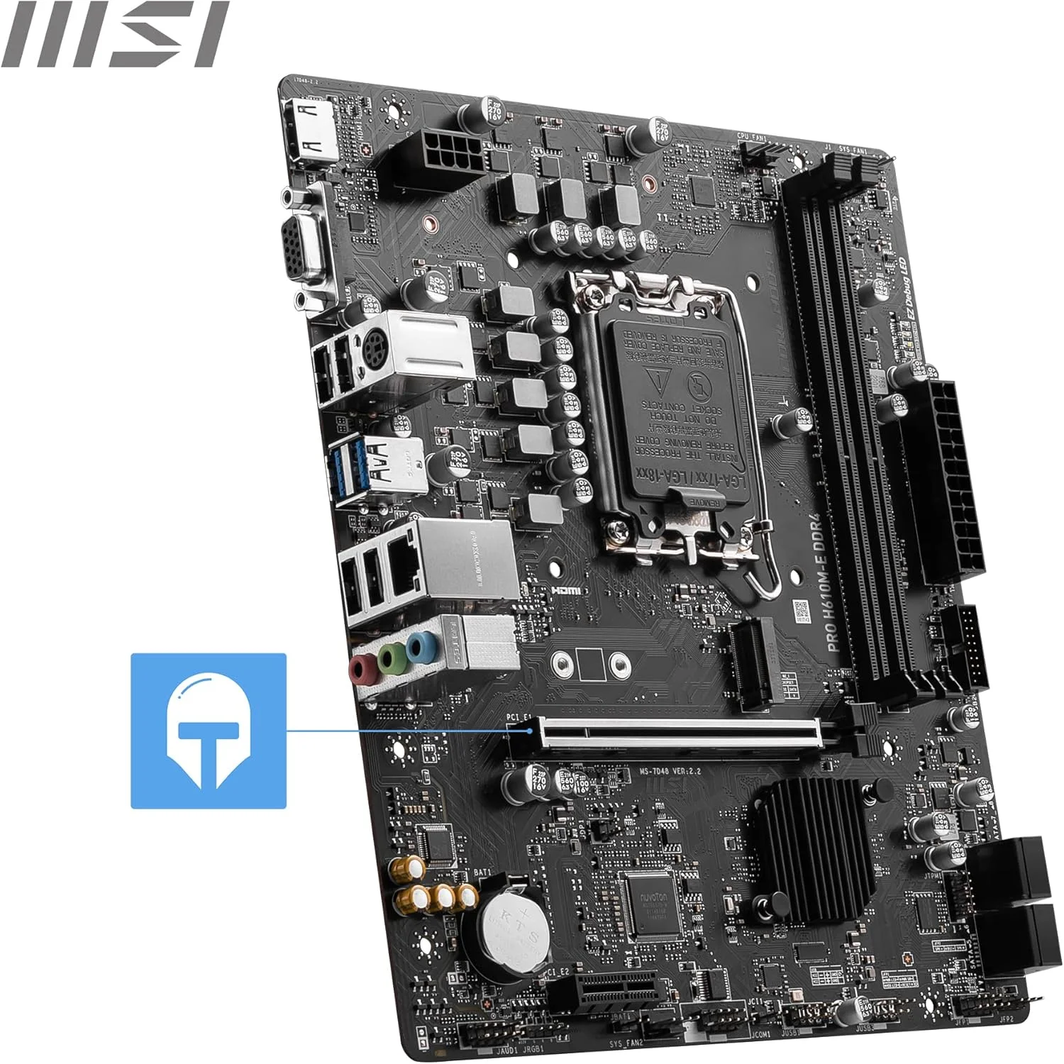 مادربرد MSI PRO H610M-E DDR4، Micro-ATX - پشتیبانی از پردازنده های نسل دوازدهم Intel Core، LGA 1700 - 2 عدد DIMM (3200MHz)، 1 عدد اسلات PCIe 4.0 x16، 1 عدد M.2 Gen3، USB 3.2 Gen1، 1G LAN، HDMI 1.4 و VGA مادربرد MSI PRO H610M-E DDR4، Micro-ATX - پشتیبانی از پردازنده های نسل دوازدهم Intel Core، LGA 1700 - 2 عدد DIMM (3200MHz)، 1 عدد اسلات PCIe 4.0 x16، 1 عدد M.2 Gen3، USB 3.2 Gen1، 1G LAN، HDMI 1.4 و VGA
