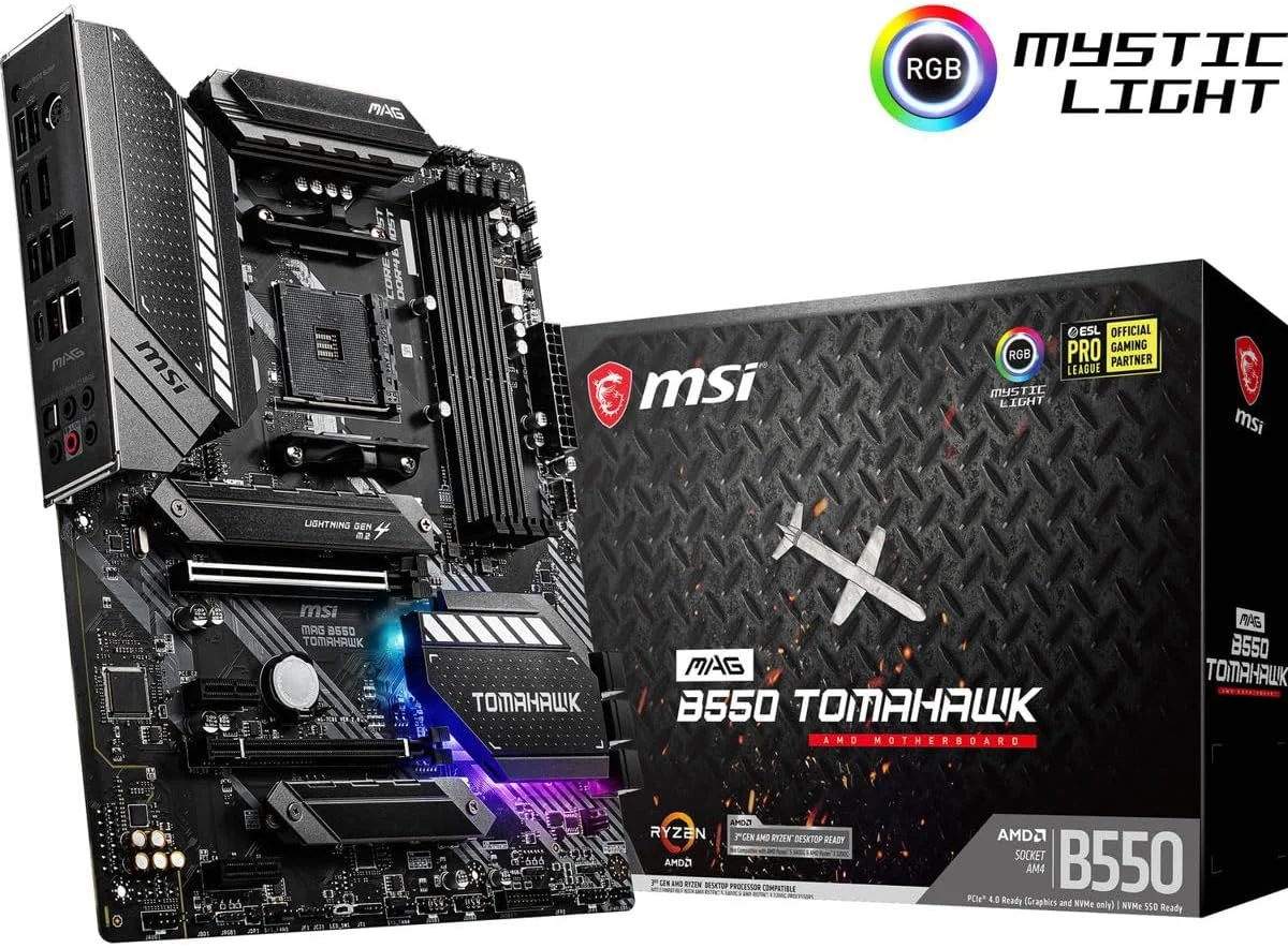 مادربرد گیمینگ MSI MAG B550 TOMAHAWK (AMD AM4, DDR4, PCIe 4.0, SATA 6Gb/s, M.2, USB 3.2 Gen 2, HDMI/DP, ATX، پردازنده های AMD Ryzen سری 5000) مادربرد گیمینگ MSI MAG B550 TOMAHAWK (AMD AM4, DDR4, PCIe 4.0, SATA 6Gb/s, M.2, USB 3.2 Gen 2, HDMI/DP, ATX، پردازنده های AMD Ryzen سری 5000)