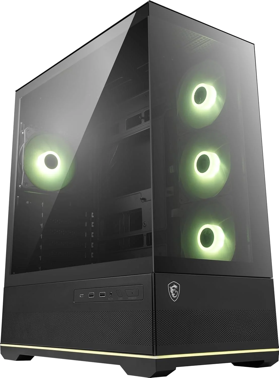 کیس کامپیوتر گیمینگ مید تاور MSI MAG PANO 110R PZ - پنل جانبی شیشه حرارت دیده - 3 عدد فن 120 میلی متری ARGB - پشتیبانی از خنک کننده مایع تا رادیاتور 360 میلی متری - پنل مشبک برای جریان هوای بهینه