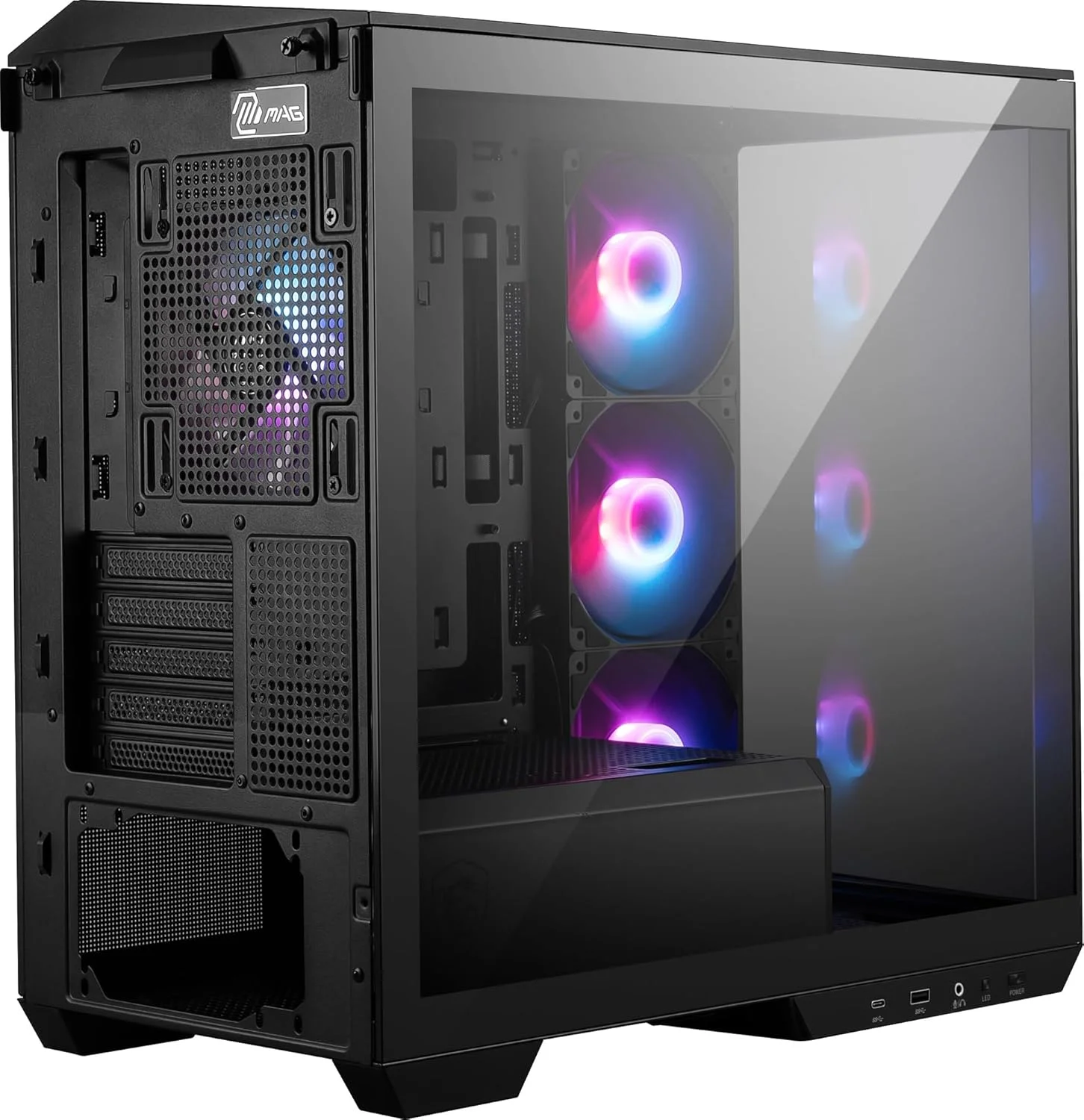 کیس کامپیوتر MSI MAG PANO M100R PZ PROJECT ZERO Motherboard Micro-ATX Middle Tower مشکی CS8963