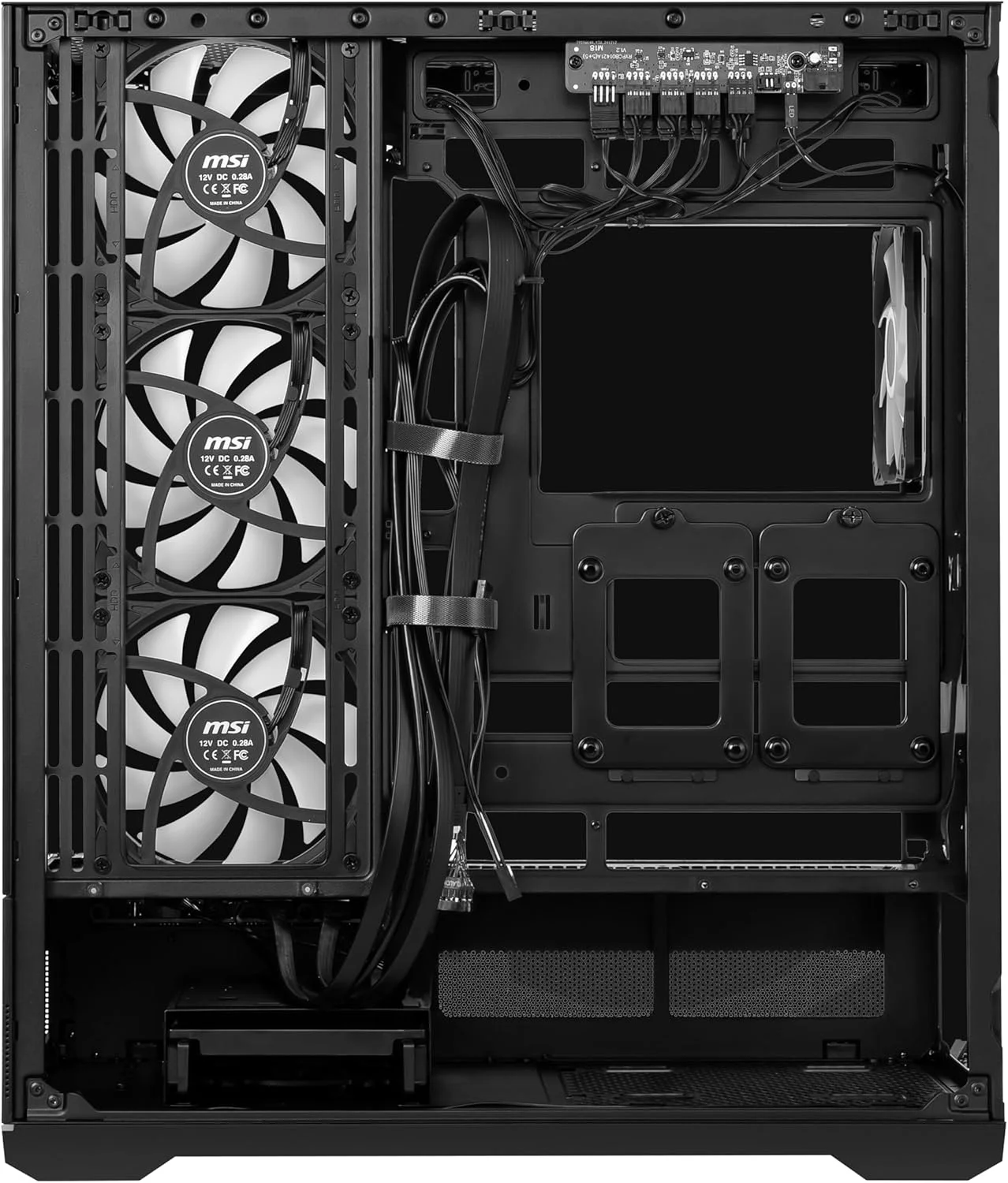 کیس کامپیوتر گیمینگ مید تاور MSI MAG PANO 110R PZ - پنل جانبی شیشه حرارت دیده - 3 عدد فن 120 میلی متری ARGB - پشتیبانی از خنک کننده مایع تا رادیاتور 360 میلی متری - پنل مشبک برای جریان هوای بهینه