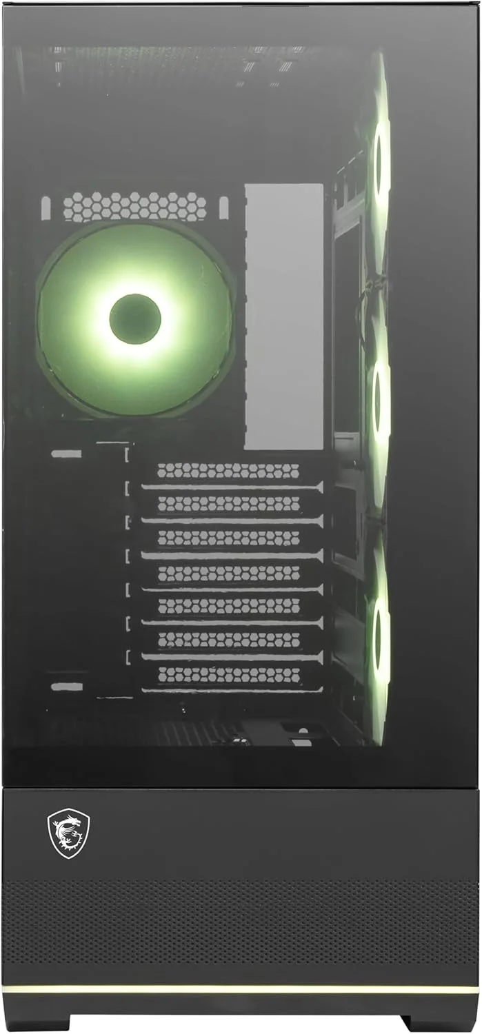 کیس کامپیوتر گیمینگ مید تاور MSI MAG PANO 110R PZ - پنل جانبی شیشه حرارت دیده - 3 عدد فن 120 میلی متری ARGB - پشتیبانی از خنک کننده مایع تا رادیاتور 360 میلی متری - پنل مشبک برای جریان هوای بهینه