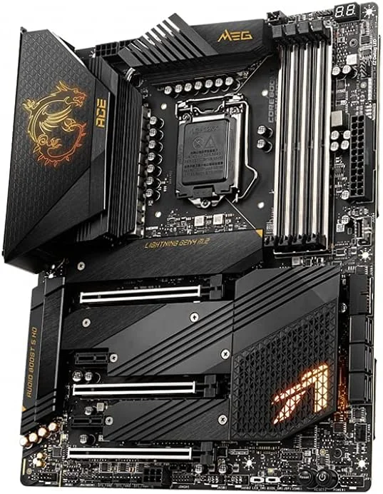 مادربرد گیمینگ ام اس آی Meg Z590 Ace - Atx، نسل 11/10 پردازنده های Intel Core، سوکت LGA 1200، Sli/Cfx، DDR4، Pcie 4، اسلات های M.2، USB 3.2 Gen 2، Wi-Fi 6E، Mystic Light RGB