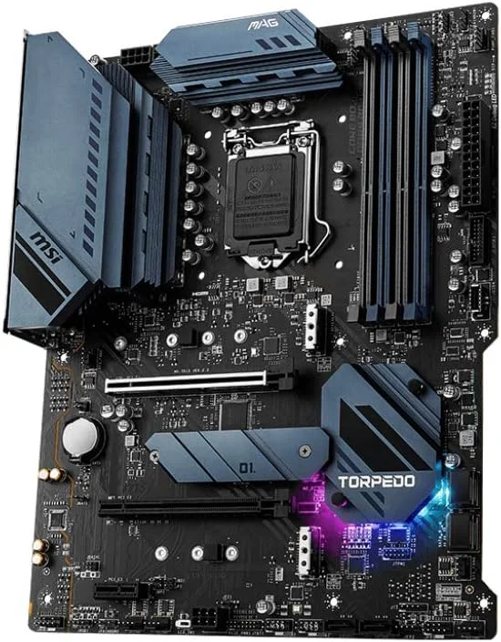 مادربرد گیمینگ MSI MAG B560 TORPEDO ATX، پشتیبانی از پردازندههای نسل 11 اینتل Core، LGA 1200، Mystic Light، DDR4 Boost (5066MHz/OC)، 2 x PCIe 4.0/3.0 x16، 3 x M.2 Gen4/3، 2.5G + 1G LAN مادربرد گیمینگ MSI MAG B560 TORPEDO ATX، پشتیبانی از پردازندههای نسل 11 اینتل Core، LGA 1200، Mystic Light، DDR4 Boost (5066MHz/OC)، 2 x PCIe 4.0/3.0 x16، 3 x M.2 Gen4/3، 2.5G + 1G LAN