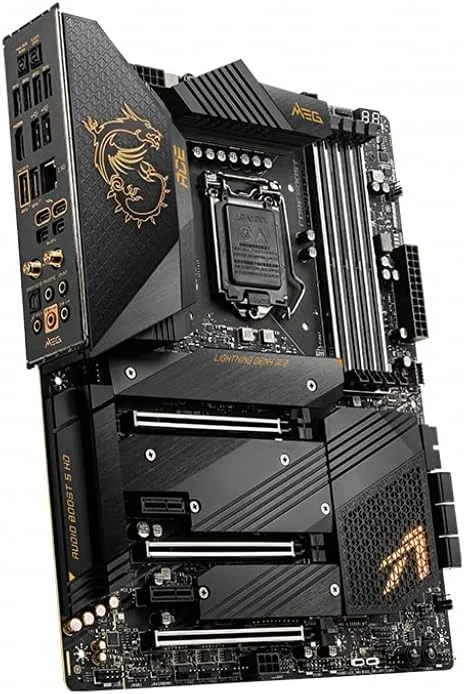 مادربرد گیمینگ ام اس آی Meg Z590 Ace - Atx، نسل 11/10 پردازنده های Intel Core، سوکت LGA 1200، Sli/Cfx، DDR4، Pcie 4، اسلات های M.2، USB 3.2 Gen 2، Wi-Fi 6E، Mystic Light RGB