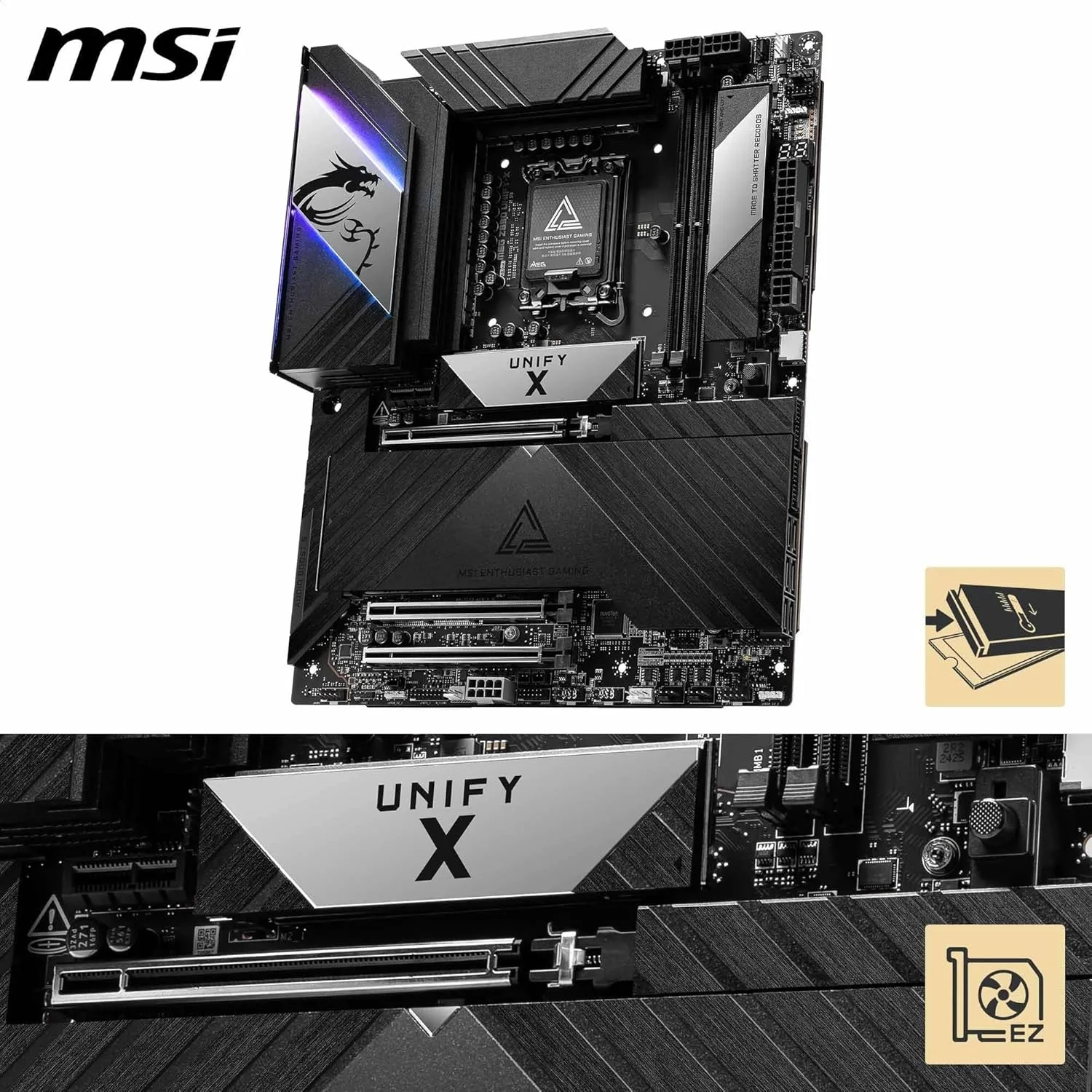 مادربرد MSI MEG Z890 Unify-X، ATX - پشتیبانی از پردازندههای Intel Core Ultra (سری 2)، LGA 1851-110A SPS، حافظه DDR5 (9600+ MT/s OC)، PCIe 5.0 & 4.0 x16، M.2 Gen5، Thunderbolt 4، Wi-Fi 7، 5G LAN مادربرد MSI MEG Z890 Unify-X، ATX - پشتیبانی از پردازندههای Intel Core Ultra (سری 2)، LGA 1851-110A SPS، حافظه DDR5 (9600+ MT/s OC)، PCIe 5.0 & 4.0 x16، M.2 Gen5، Thunderbolt 4، Wi-Fi 7، 5G LAN