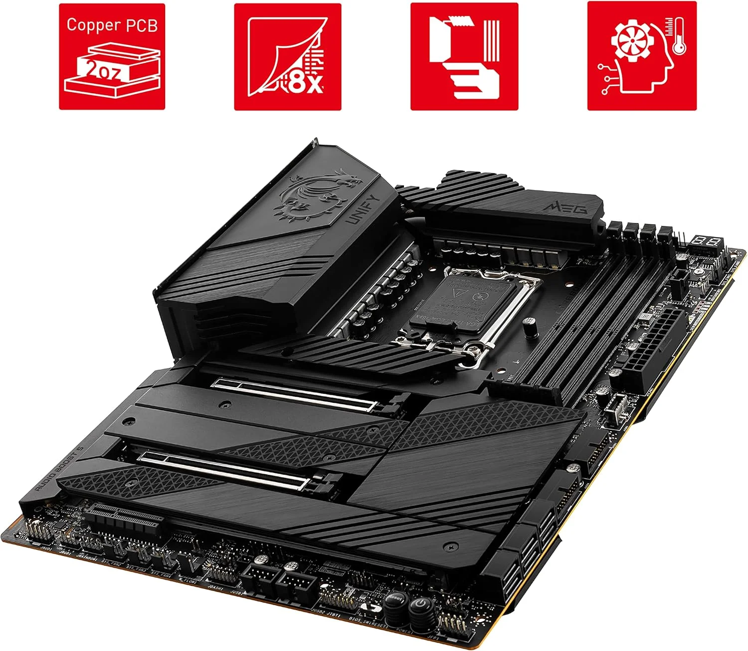 مادربرد گیمینگ MSI MEG Z690 UNIFY، فرم فاکتور ATX، پشتیبانی از نسل دوازدهم اینتل، سوکت LGA 1700، DDR5، ماژول Wi-Fi 6E - مشکی مادربرد گیمینگ MSI MEG Z690 UNIFY، فرم فاکتور ATX، پشتیبانی از نسل دوازدهم اینتل، سوکت LGA 1700، DDR5، ماژول Wi-Fi 6E - مشکی