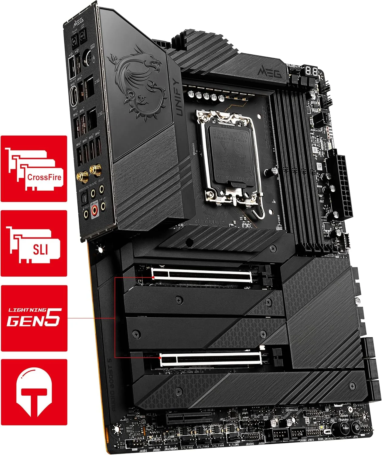 مادربرد گیمینگ MSI MEG Z690 UNIFY، فرم فاکتور ATX، پشتیبانی از نسل دوازدهم اینتل، سوکت LGA 1700، DDR5، ماژول Wi-Fi 6E - مشکی مادربرد گیمینگ MSI MEG Z690 UNIFY، فرم فاکتور ATX، پشتیبانی از نسل دوازدهم اینتل، سوکت LGA 1700، DDR5، ماژول Wi-Fi 6E - مشکی