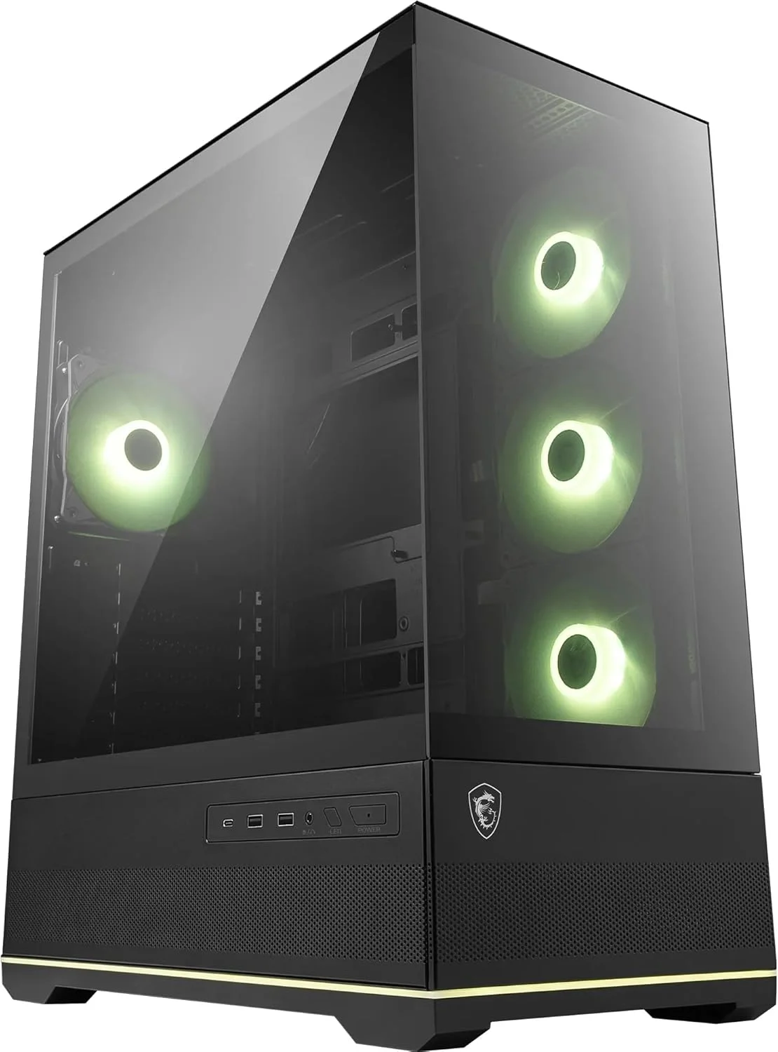 کیس کامپیوتر گیمینگ میدتاور MSI MAG PANO 110R PZ، پشتیبانی از کارت گرافیک تا طول 400 میلی‌متر، فیلترهای گرد و غبار قابل جابجایی، USB 20Gbps (Type-C)، پشتیبانی از مادربرد ATX و Micro-ATX با اتصال پشتی - مشکی