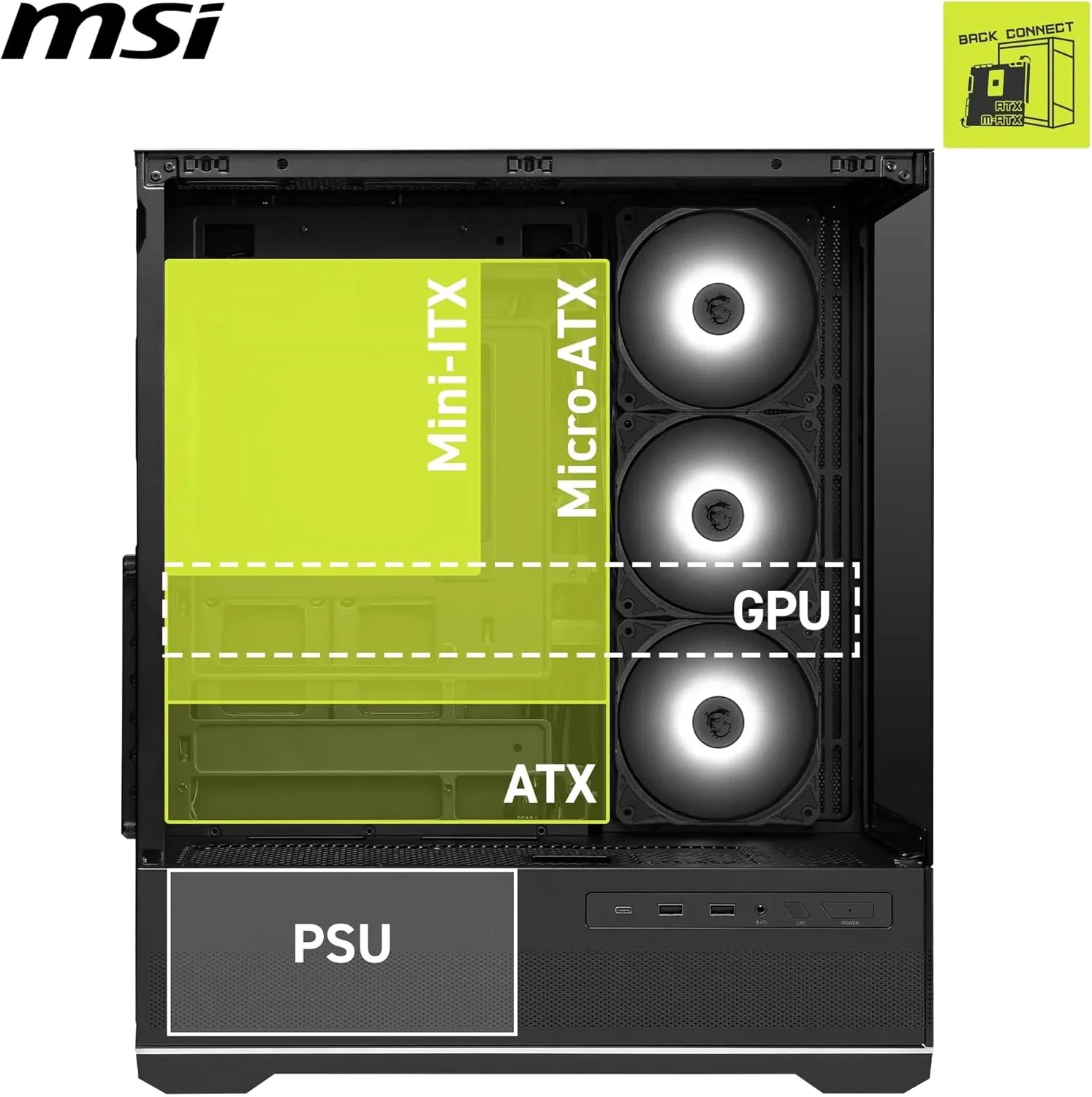 کیس کامپیوتر گیمینگ میدتاور MSI MAG PANO 110R PZ، پشتیبانی از کارت گرافیک تا طول 400 میلیمتر، فیلترهای گرد و غبار قابل جابجایی، USB 20Gbps (Type-C)، پشتیبانی از مادربرد ATX و Micro-ATX با اتصال پشتی - مشکی کیس کامپیوتر گیمینگ میدتاور MSI MAG PANO 110R PZ، پشتیبانی از کارت گرافیک تا طول 400 میلیمتر، فیلترهای گرد و غبار قابل جابجایی، USB 20Gbps (Type-C)، پشتیبانی از مادربرد ATX و Micro-ATX با اتصال پشتی - مشکی