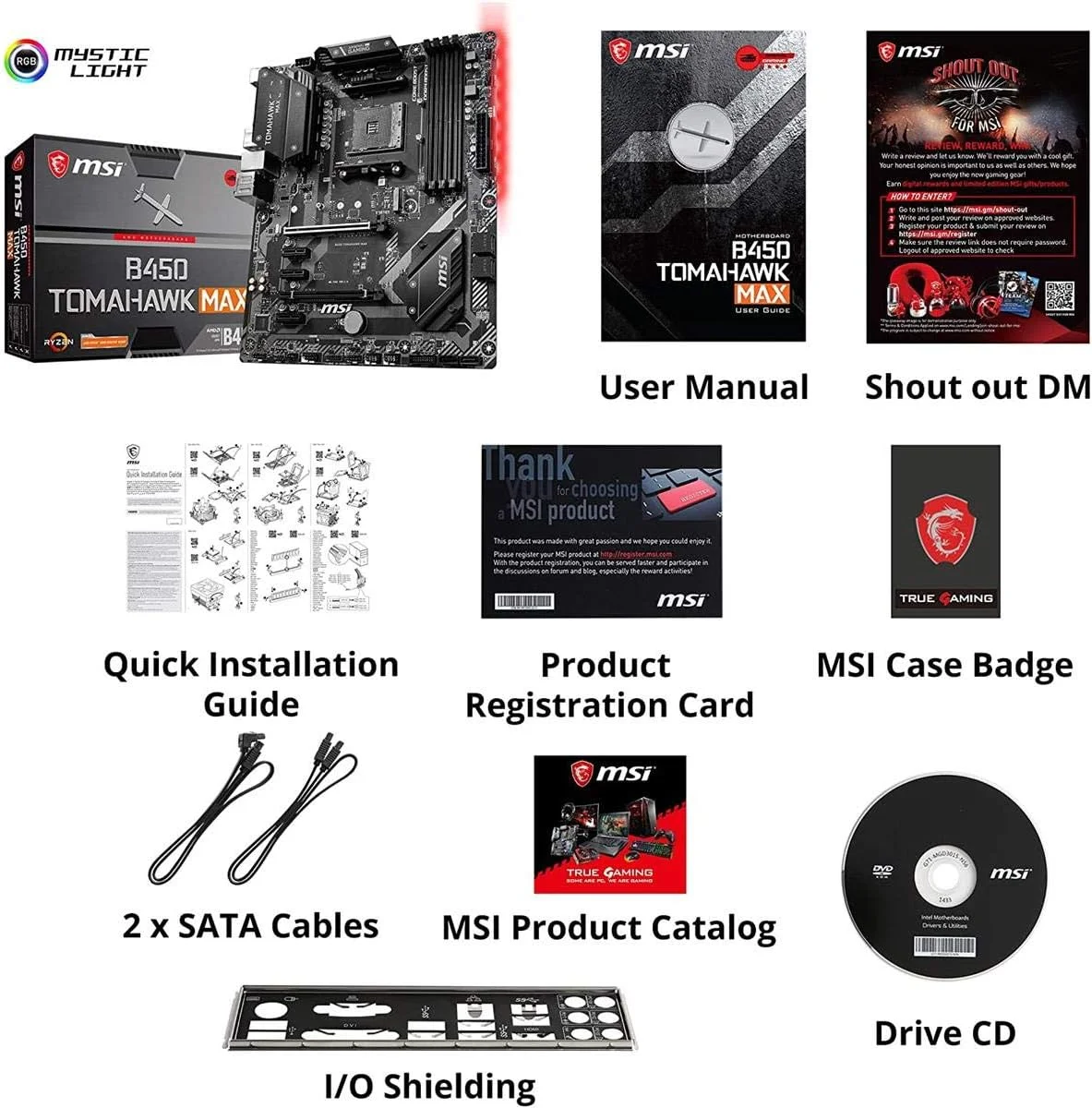مادربرد MSI Arsenal Gaming AMD Ryzen نسل دوم و سوم AM4 M.2 USB 3 DDR4 DVI HDMI Crossfire ATX (B450 TOMAHAWK MAX II) مادربرد MSI Arsenal Gaming AMD Ryzen نسل دوم و سوم AM4 M.2 USB 3 DDR4 DVI HDMI Crossfire ATX (B450 TOMAHAWK MAX II)