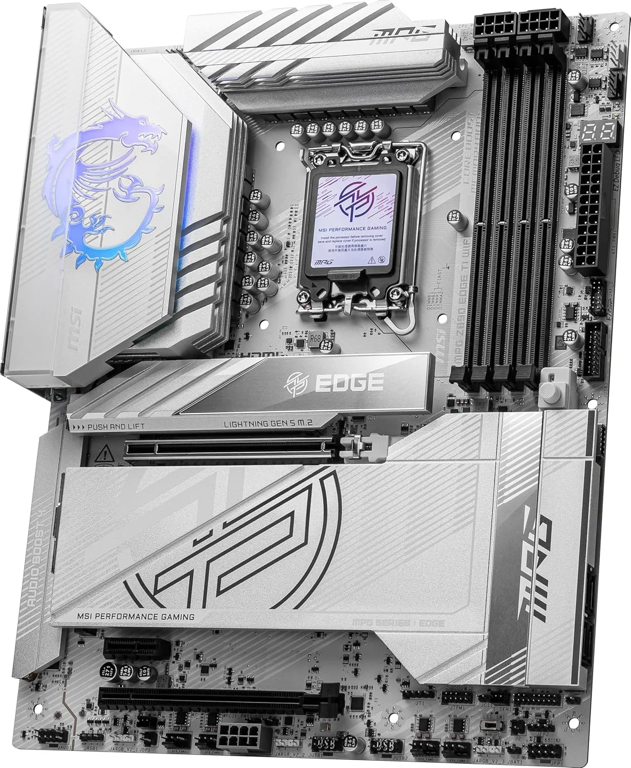 مادربرد گیمینگ MSI MPG Z890 Edge TI WiFi (پشتیبانی از پردازنده های Intel Core Ultra Series 2، LGA 1851، DDR5، PCIe 5.0، M.2، SATA، LAN 5 گیگابیت بر ثانیه، USB Type-C، Wi-Fi 7، بلوتوث 5.4، Thunderbolt 4، ATX)