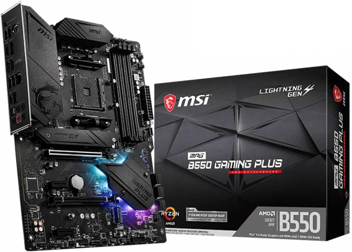مادربرد گیمینگ MSI MPG B550 Gaming Plus AMD AM4 DDR4 PCIe 4.0, SATA 6Gb/s M.2 USB 3.2 Gen 2 HDMI/DP ATX 7C56-003R