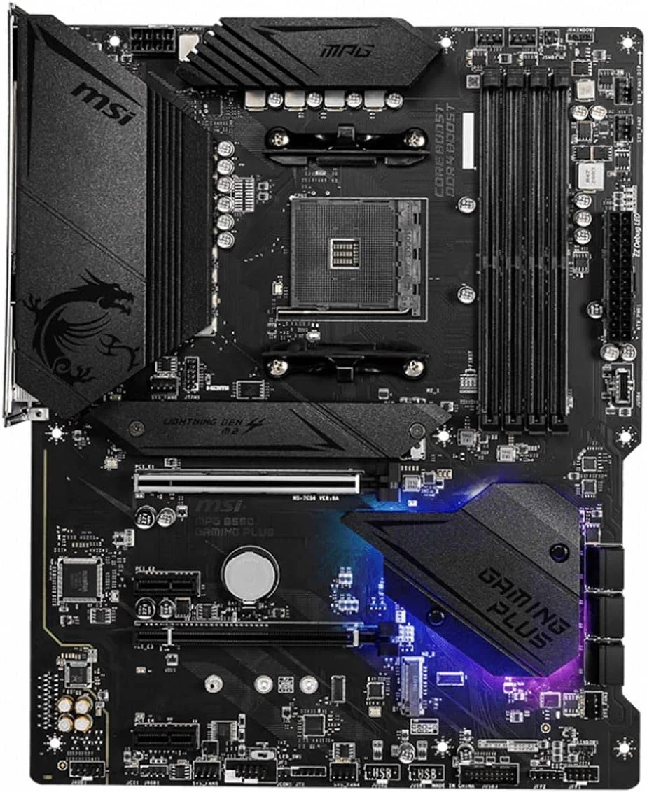 مادربرد گیمینگ MSI MPG B550 Gaming Plus AMD AM4 DDR4 PCIe 4.0, SATA 6Gb/s M.2 USB 3.2 Gen 2 HDMI/DP ATX 7C56-003R مادربرد گیمینگ MSI MPG B550 Gaming Plus AMD AM4 DDR4 PCIe 4.0, SATA 6Gb/s M.2 USB 3.2 Gen 2 HDMI/DP ATX 7C56-003R