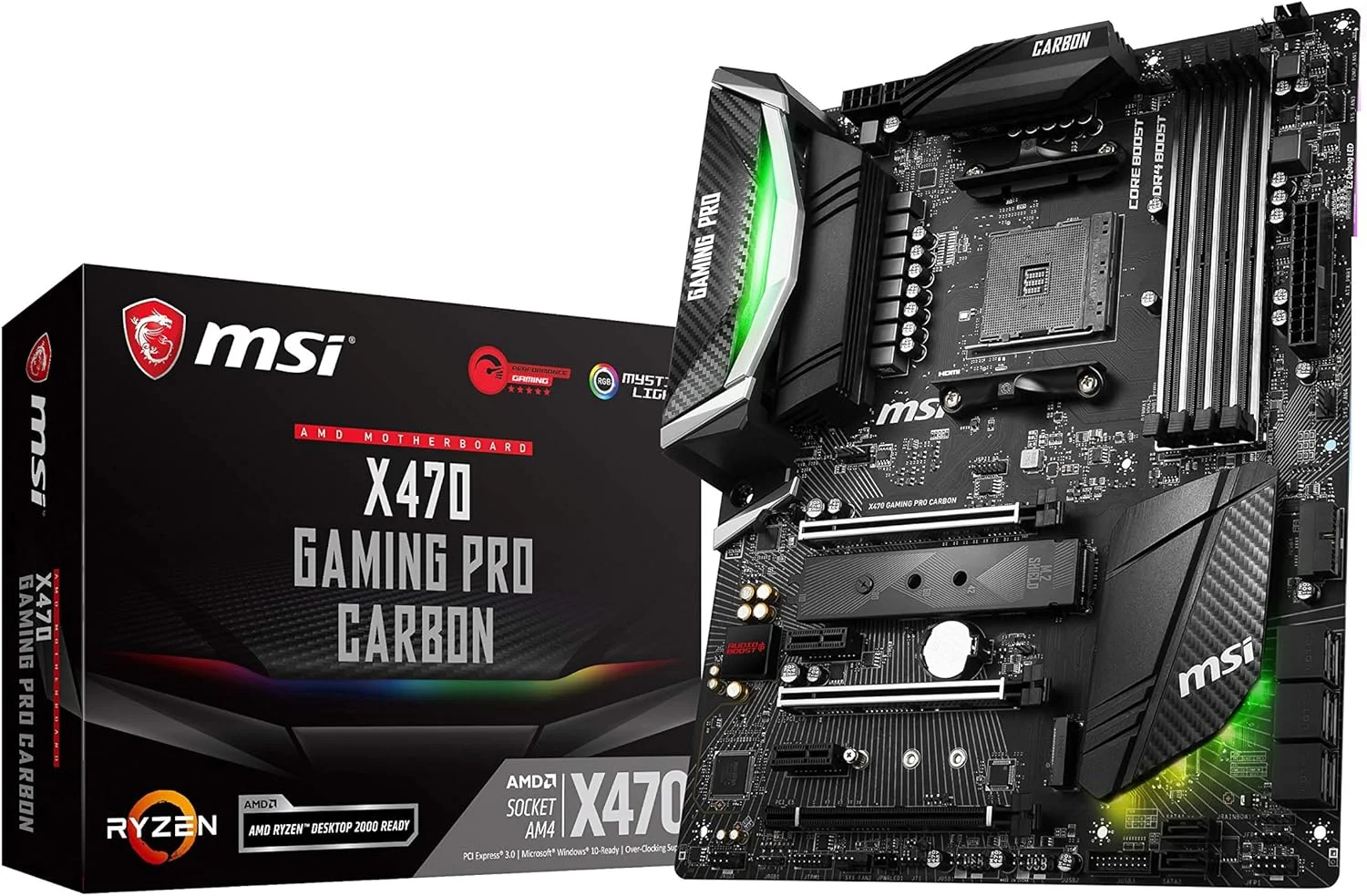 مادربرد گیمینگ MSI Performance AMD X470 Ryzen 2 AM4 DDR4 با گرافیک آنبورد SLI ATX (X470 Gaming PRO Carbon)