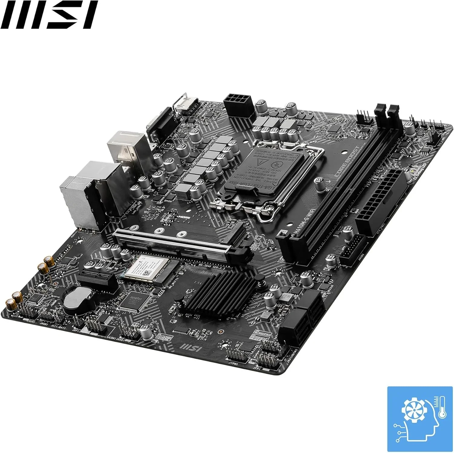 مادربرد MSI PRO H610M-G WiFi – Micro-ATX، پشتیبانی از پردازندههای نسل 12/13/14 اینتل Core، سوکت LGA 1700، تقویت حافظه DDR5 تا 5600 مگاهرتز/حداکثر، PCIe 4، LAN 1G، اسلاتهای M.2، USB 3.2، Wi-Fi 6E مادربرد MSI PRO H610M-G WiFi – Micro-ATX، پشتیبانی از پردازندههای نسل 12/13/14 اینتل Core، سوکت LGA 1700، تقویت حافظه DDR5 تا 5600 مگاهرتز/حداکثر، PCIe 4، LAN 1G، اسلاتهای M.2، USB 3.2، Wi-Fi 6E