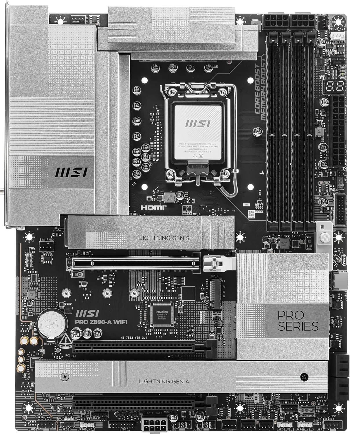 مادربرد MSI PRO Z890-A WiFi ProSeries (پشتیبانی از پردازندههای نسل 2 Intel Core Ultra، LGA 1851، DDR5، PCIe 5.0، M.2، SATA، LAN 5Gbps، USB Type-C، Wi-Fi 7، بلوتوث 5.4، Thunderbolt 4، ATX) مادربرد MSI PRO Z890-A WiFi ProSeries (پشتیبانی از پردازندههای نسل 2 Intel Core Ultra، LGA 1851، DDR5، PCIe 5.0، M.2، SATA، LAN 5Gbps، USB Type-C، Wi-Fi 7، بلوتوث 5.4، Thunderbolt 4، ATX)