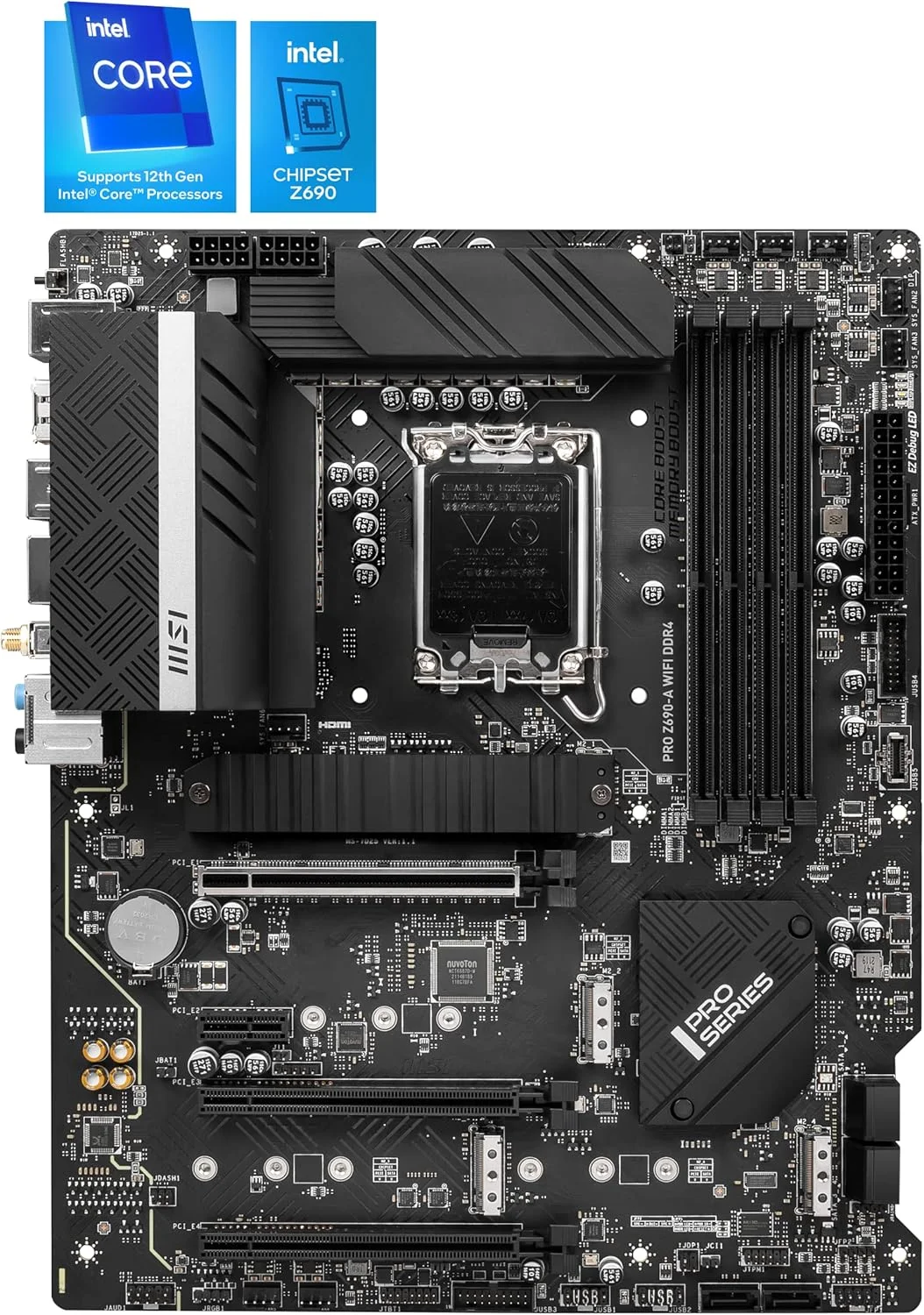 مادربرد MSI PRO Z690-A WiFi LGA 1700 با سوکت DDR4 ATX، مشکی