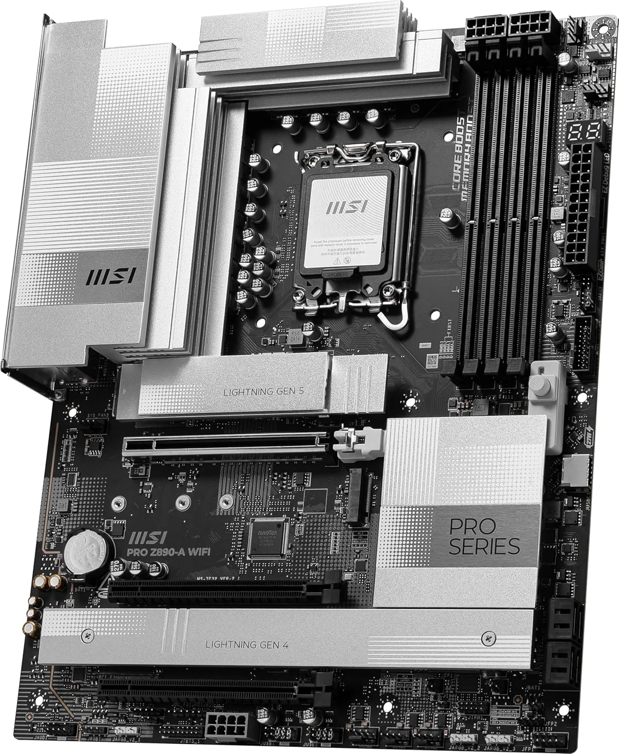 مادربرد MSI PRO Z890-A WiFi ProSeries (پشتیبانی از پردازندههای نسل 2 Intel Core Ultra، LGA 1851، DDR5، PCIe 5.0، M.2، SATA، LAN 5Gbps، USB Type-C، Wi-Fi 7، بلوتوث 5.4، Thunderbolt 4، ATX) مادربرد MSI PRO Z890-A WiFi ProSeries (پشتیبانی از پردازندههای نسل 2 Intel Core Ultra، LGA 1851، DDR5، PCIe 5.0، M.2، SATA، LAN 5Gbps، USB Type-C، Wi-Fi 7، بلوتوث 5.4، Thunderbolt 4، ATX)