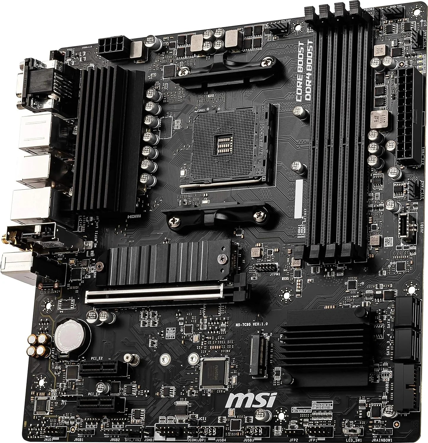 مادربرد MSI B550M PRO-VDH WiFi ProSeries (AMD AM4, DDR4, PCIe 4.0, SATA 6Gb/s, M.2, USB 3.2 Gen 1, Wi-Fi, D-SUB/HDMI/DP, Micro-ATX) مادربرد MSI B550M PRO-VDH WiFi ProSeries (AMD AM4, DDR4, PCIe 4.0, SATA 6Gb/s, M.2, USB 3.2 Gen 1, Wi-Fi, D-SUB/HDMI/DP, Micro-ATX)