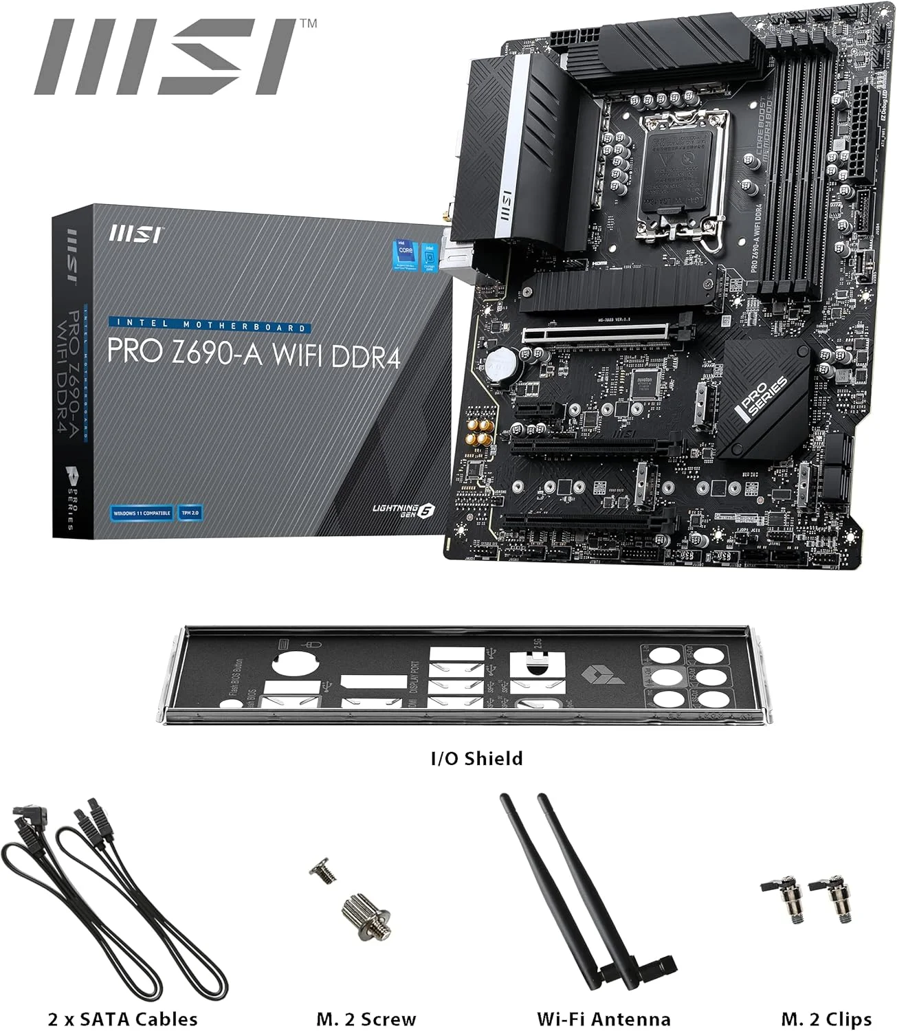 مادربرد MSI PRO Z690-A WiFi LGA 1700 با سوکت DDR4 ATX، مشکی