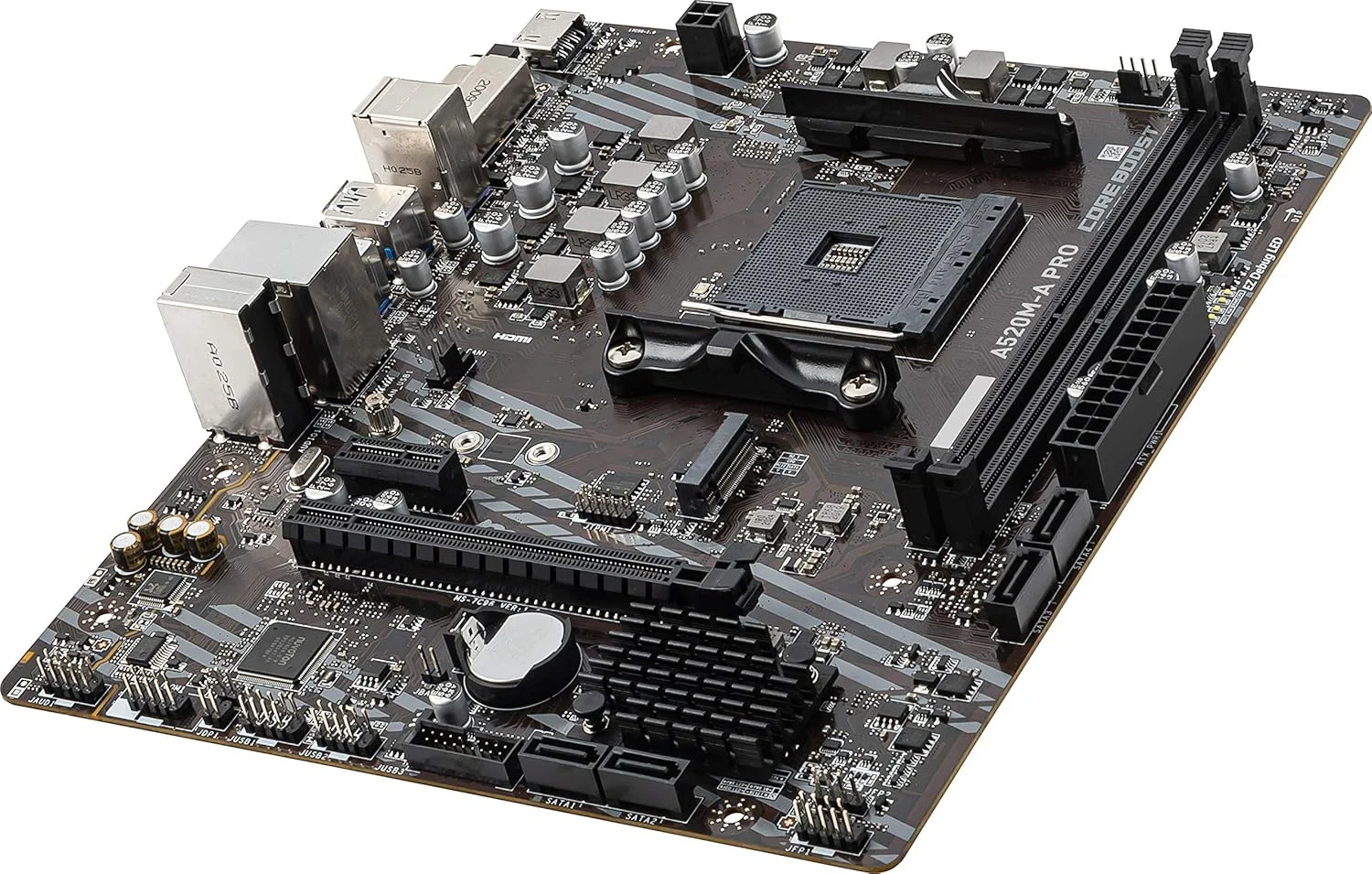 مادربرد گیمینگ MSI A520M-A PRO V1 (AMD Ryzen 5000، AM4، DDR4، PCIe 3.0، SATA 6Gb/s، M.2، USB 3.2 Gen 1، DVI/HDMI، Micro-ATX) مادربرد گیمینگ MSI A520M-A PRO V1 (AMD Ryzen 5000، AM4، DDR4، PCIe 3.0، SATA 6Gb/s، M.2، USB 3.2 Gen 1، DVI/HDMI، Micro-ATX)