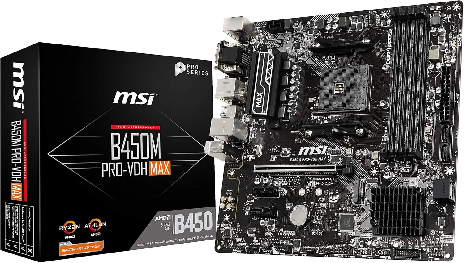 مادربرد MSI ProSeries AMD Ryzen نسل دوم و سوم AM4 M.2 USB 3 DDR4 D-Sub DVI HDMI Micro-ATX (B450M PRO-VDH Max)