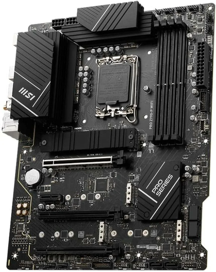 مادربرد MSI PRO Z790-P WiFi ProSeries، پشتیبانی از پردازندههای نسل 12/13 اینتل، LGA 1700، DDR5، PCIe 5.0، M.2، LAN 2.5Gbps، USB 3.2 Gen2، Wi-Fi 6E، ATX مادربرد MSI PRO Z790-P WiFi ProSeries، پشتیبانی از پردازندههای نسل 12/13 اینتل، LGA 1700، DDR5، PCIe 5.0، M.2، LAN 2.5Gbps، USB 3.2 Gen2، Wi-Fi 6E، ATX