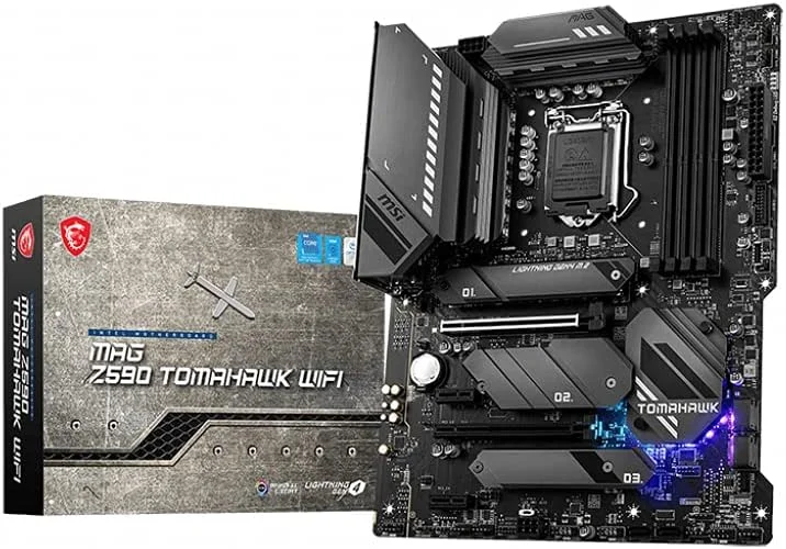 مادربرد گیمینگ MSI MAG Z590 Tomahawk WiFi ATX، نسل 11/10 پردازنده Intel Core، سوکت LGA 1200، DDR4، PCIe 4، CFX، اسلات های M.2، USB 3.2 Gen 2، Wi-Fi 6E، DP/HDMI، Mystic Light RGB