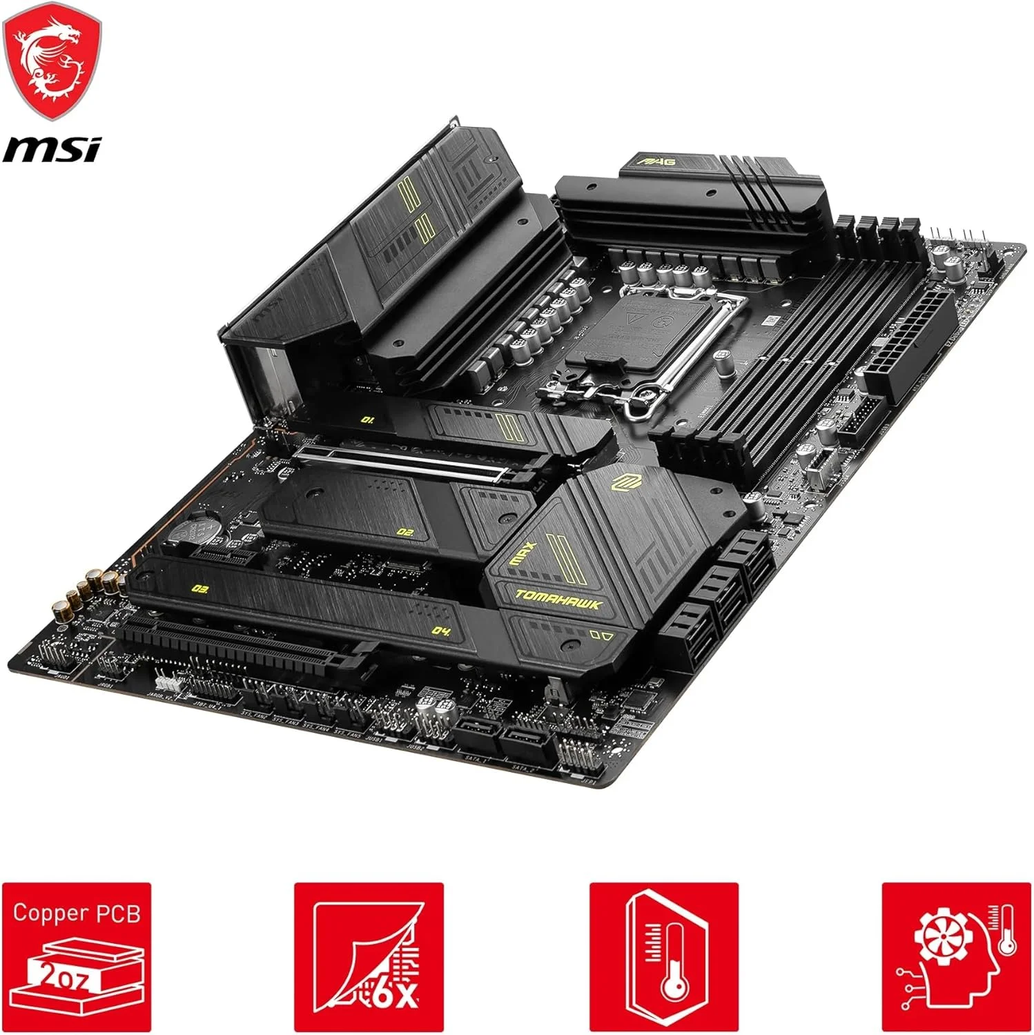 مادربرد MSI MAG Z790 Tomahawk Max WIFI ATX، سوکت LGA1700، چیپست Intel Z790، 4 اسلات DDR5، حداکثر حافظه 192 گیگابایت، Wi-Fi 7، BT 5.4، 2x PCIe x16، HDMI، USB-A 3.2، USB-C 3.2 - مشکی مادربرد MSI MAG Z790 Tomahawk Max WIFI ATX، سوکت LGA1700، چیپست Intel Z790، 4 اسلات DDR5، حداکثر حافظه 192 گیگابایت، Wi-Fi 7، BT 5.4، 2x PCIe x16، HDMI، USB-A 3.2، USB-C 3.2 - مشکی