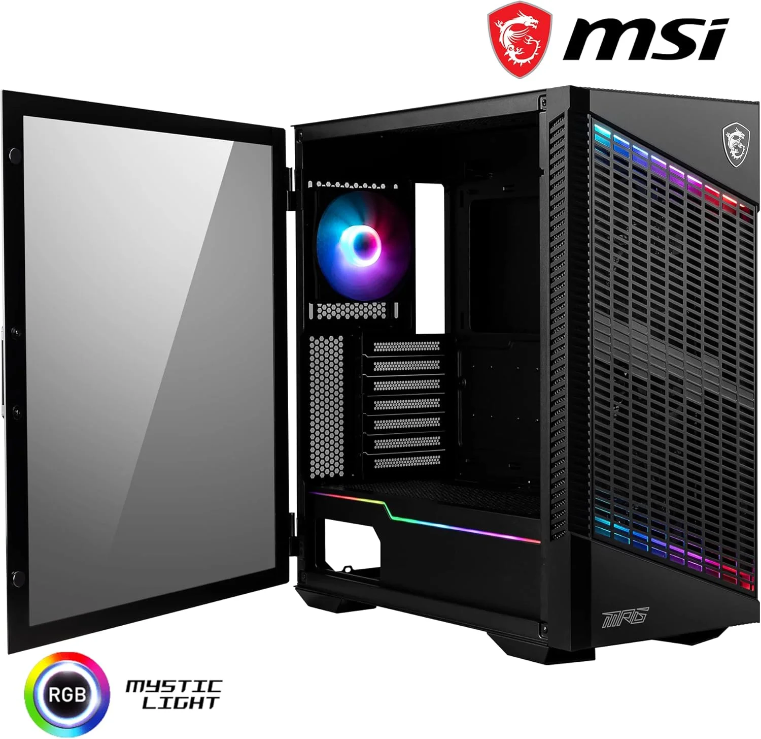 کیس کامپیوتر مید تاور MSI MPG VELOX 100P AIRFLOW - ظرفیت مادربرد E-ATX، درب شیشه ای حرارت دیده، بهینه شده برای جریان هوا، Mystic Light، پشتیبانی از 2 رادیاتور 360 میلی متری و پیکربندی تهویه جانبی کیس کامپیوتر مید تاور MSI MPG VELOX 100P AIRFLOW - ظرفیت مادربرد E-ATX، درب شیشه ای حرارت دیده، بهینه شده برای جریان هوا، Mystic Light، پشتیبانی از 2 رادیاتور 360 میلی متری و پیکربندی تهویه جانبی