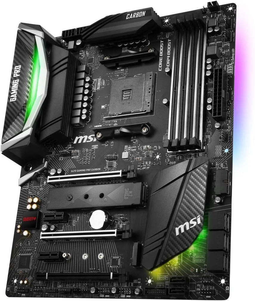 مادربرد MSI X470 GAMING PRO CARBON، سوکت AM4، چهار اسلات DDR4 با فرکانس 3466MHz+ (OC)، دو اسلات M.2 Shild FROZR، شبکه Intel Gaming LAN، محافظ PCI-E Steel Armor، قابلیت X-Boost، فرم فاکتور ATX مادربرد MSI X470 GAMING PRO CARBON، سوکت AM4، چهار اسلات DDR4 با فرکانس 3466MHz+ (OC)، دو اسلات M.2 Shild FROZR، شبکه Intel Gaming LAN، محافظ PCI-E Steel Armor، قابلیت X-Boost، فرم فاکتور ATX
