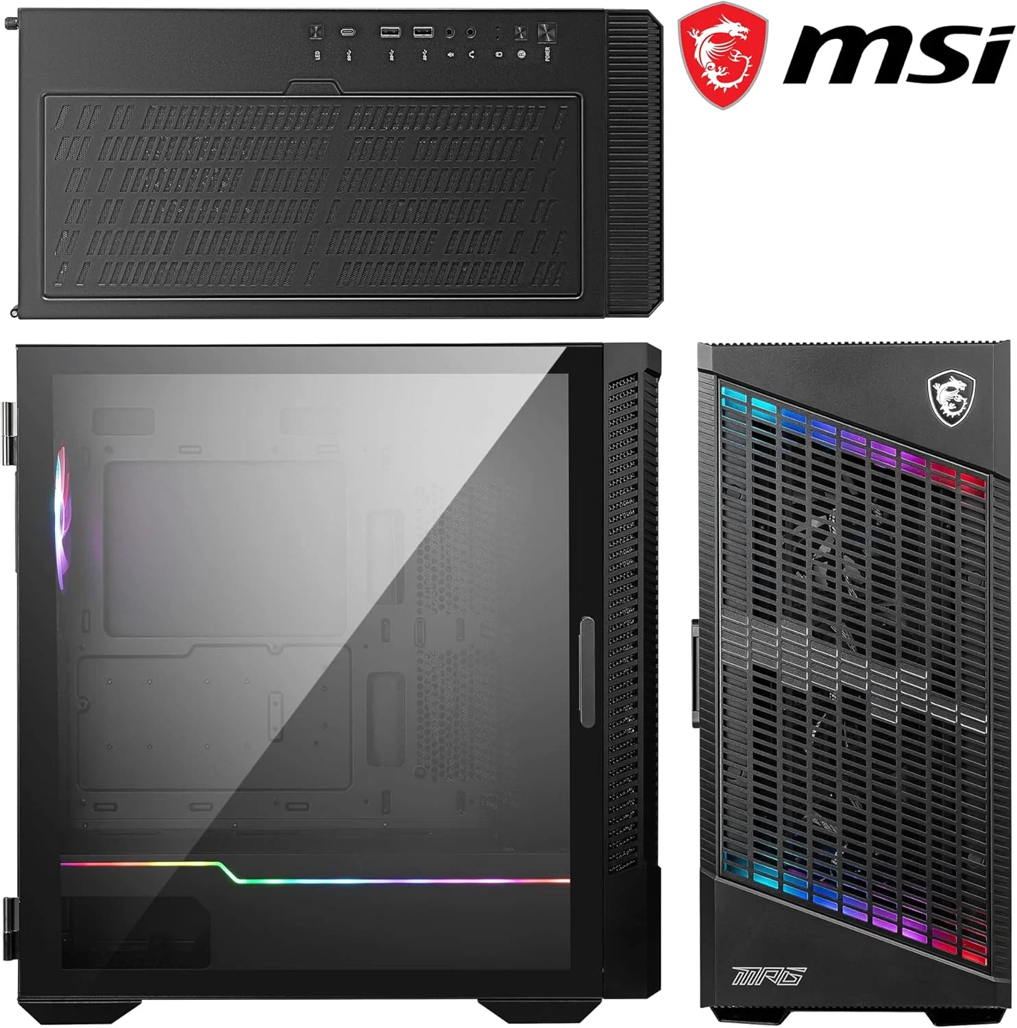 کیس کامپیوتر مید تاور MSI MPG VELOX 100P AIRFLOW - ظرفیت مادربرد E-ATX، درب شیشه ای حرارت دیده، بهینه شده برای جریان هوا، Mystic Light، پشتیبانی از 2 رادیاتور 360 میلی متری و پیکربندی تهویه جانبی کیس کامپیوتر مید تاور MSI MPG VELOX 100P AIRFLOW - ظرفیت مادربرد E-ATX، درب شیشه ای حرارت دیده، بهینه شده برای جریان هوا، Mystic Light، پشتیبانی از 2 رادیاتور 360 میلی متری و پیکربندی تهویه جانبی
