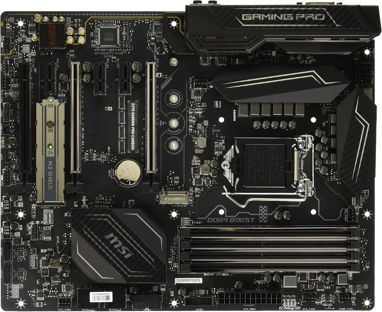 مادربرد گیمینگ MSI Performance Intel Z270 DDR4 HDMI USB 3 SLI ATX (Z270 GAMING PRO CARBON)