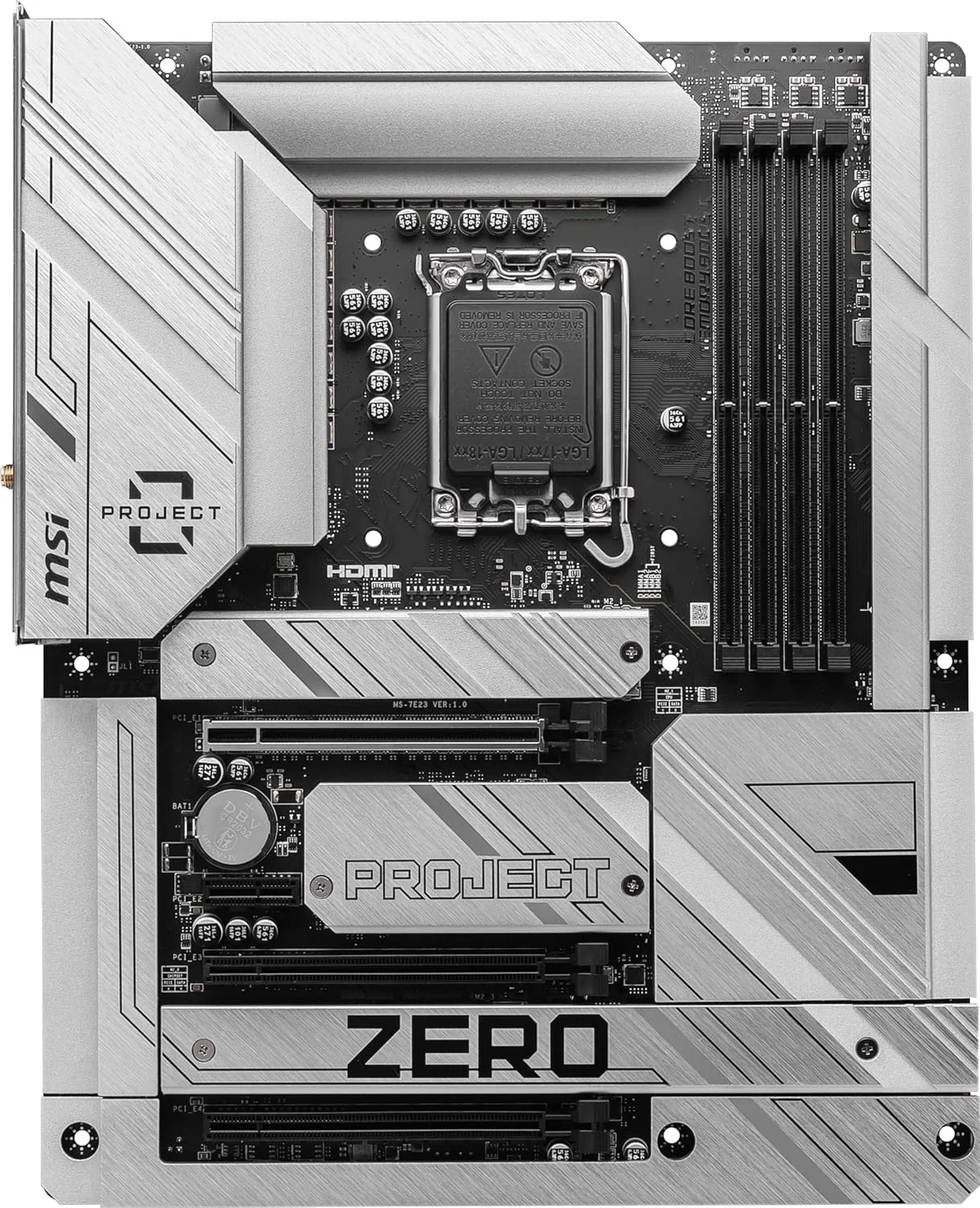 مادربرد گیمینگ MSI Z790 Project Zero (پشتیبانی از پردازندههای نسل 14/13/12 اینتل، LGA 1700، DDR5، PCIe 5.0، اسلاتهای M.2، LAN 2.5Gbps، USB 3.2 Gen2، HDMI/DP، Wi-Fi 7، بلوتوث 5.4، ATX) مادربرد گیمینگ MSI Z790 Project Zero (پشتیبانی از پردازندههای نسل 14/13/12 اینتل، LGA 1700، DDR5، PCIe 5.0، اسلاتهای M.2، LAN 2.5Gbps، USB 3.2 Gen2، HDMI/DP، Wi-Fi 7، بلوتوث 5.4، ATX)