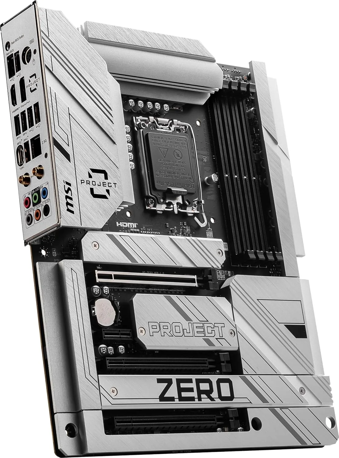 مادربرد گیمینگ MSI Z790 Project Zero (پشتیبانی از پردازندههای نسل 14/13/12 اینتل، LGA 1700، DDR5، PCIe 5.0، اسلاتهای M.2، LAN 2.5Gbps، USB 3.2 Gen2، HDMI/DP، Wi-Fi 7، بلوتوث 5.4، ATX) مادربرد گیمینگ MSI Z790 Project Zero (پشتیبانی از پردازندههای نسل 14/13/12 اینتل، LGA 1700، DDR5، PCIe 5.0، اسلاتهای M.2، LAN 2.5Gbps، USB 3.2 Gen2، HDMI/DP، Wi-Fi 7، بلوتوث 5.4، ATX)